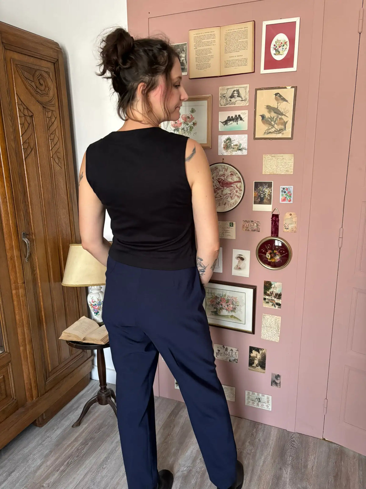 Pantalon tailleur vintage bleu marine – T.42/44 - Années 90