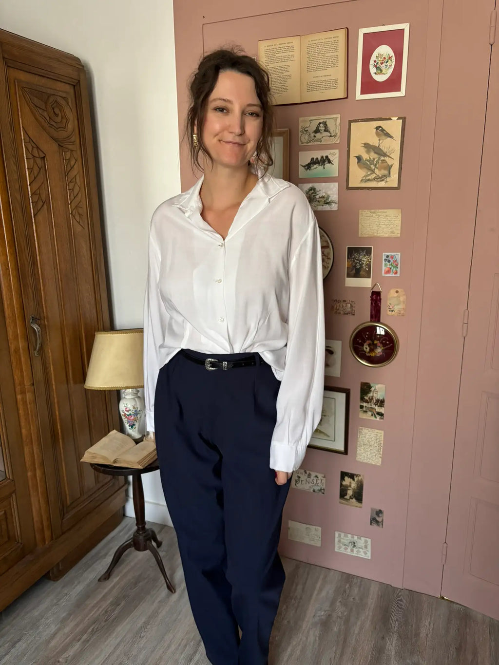 Pantalon tailleur vintage bleu marine – T.42/44 - Années 90