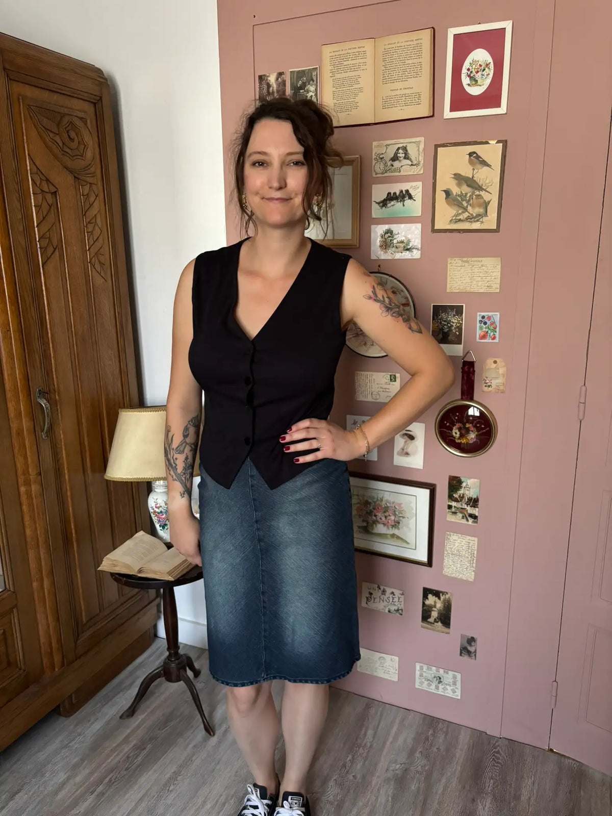 Jupe en jean délavé vintage Y2K – Jennyfer Denim T.38 - Années 2000