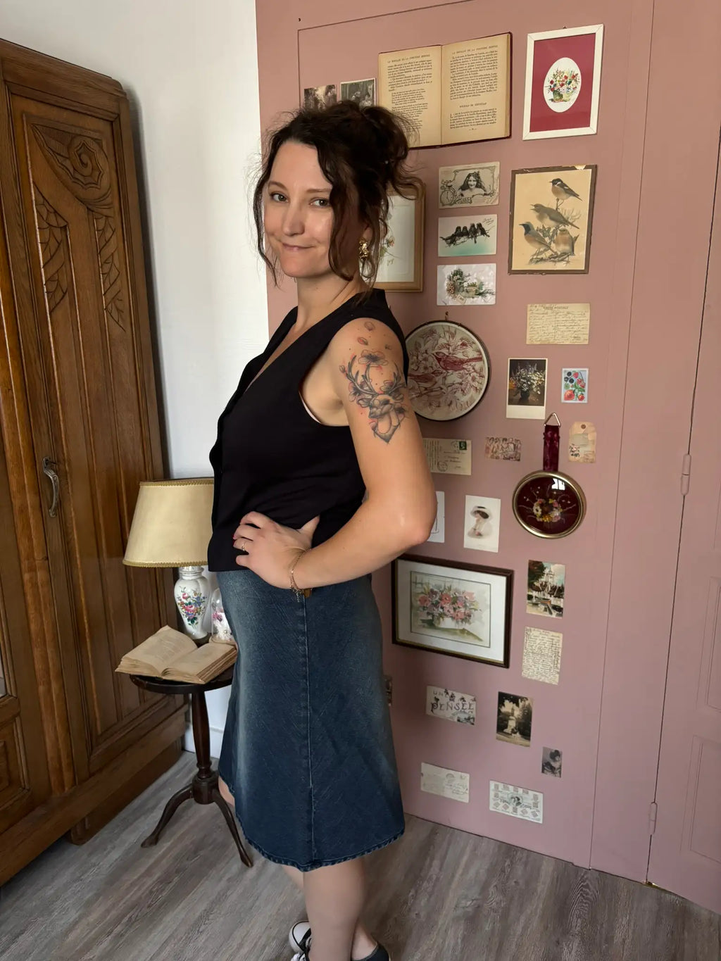 Jupe en jean délavé vintage Y2K – Jennyfer Denim T.38 - Années 2000