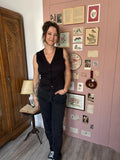 Jean noir taille haute coupe droite – T.36 – Vintage années 90/2000