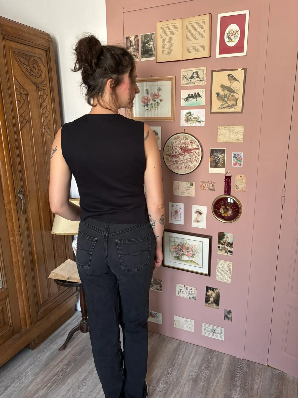 Jean noir taille haute coupe droite – T.36 – Vintage années 90/2000