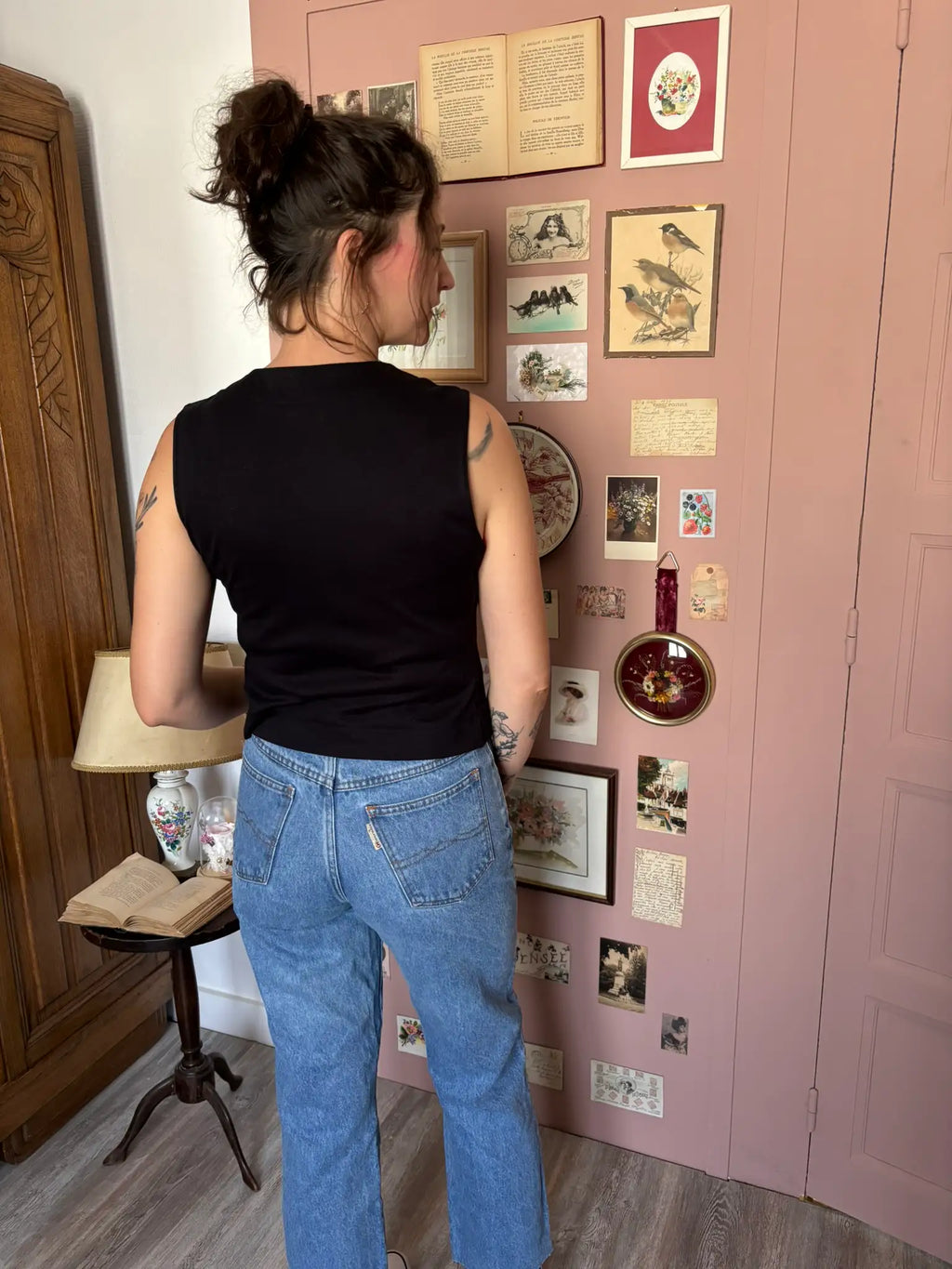 Jean bleu taille haute coupe droite – T.36 – Vintage années 90