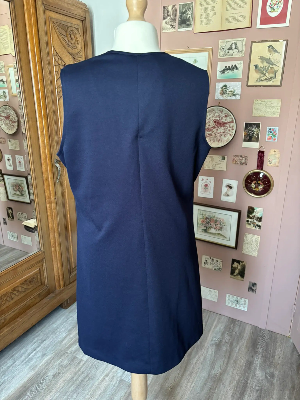 Robe chasuble bleu marine vintage – Afibel – T.42/44 - Années 90