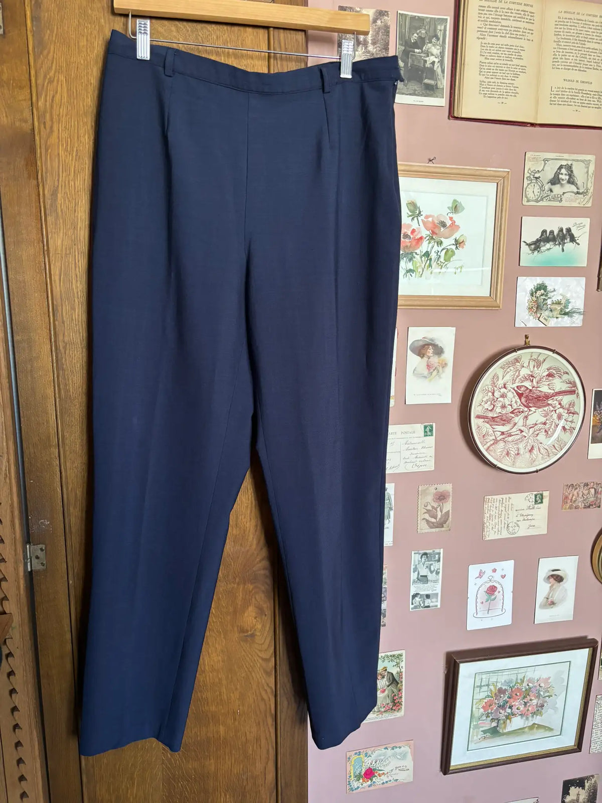 Pantalon tailleur vintage bleu marine – T.42/44 - Années 90