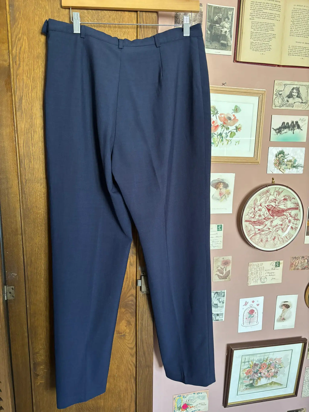 Pantalon tailleur vintage bleu marine – T.42/44 - Années 90