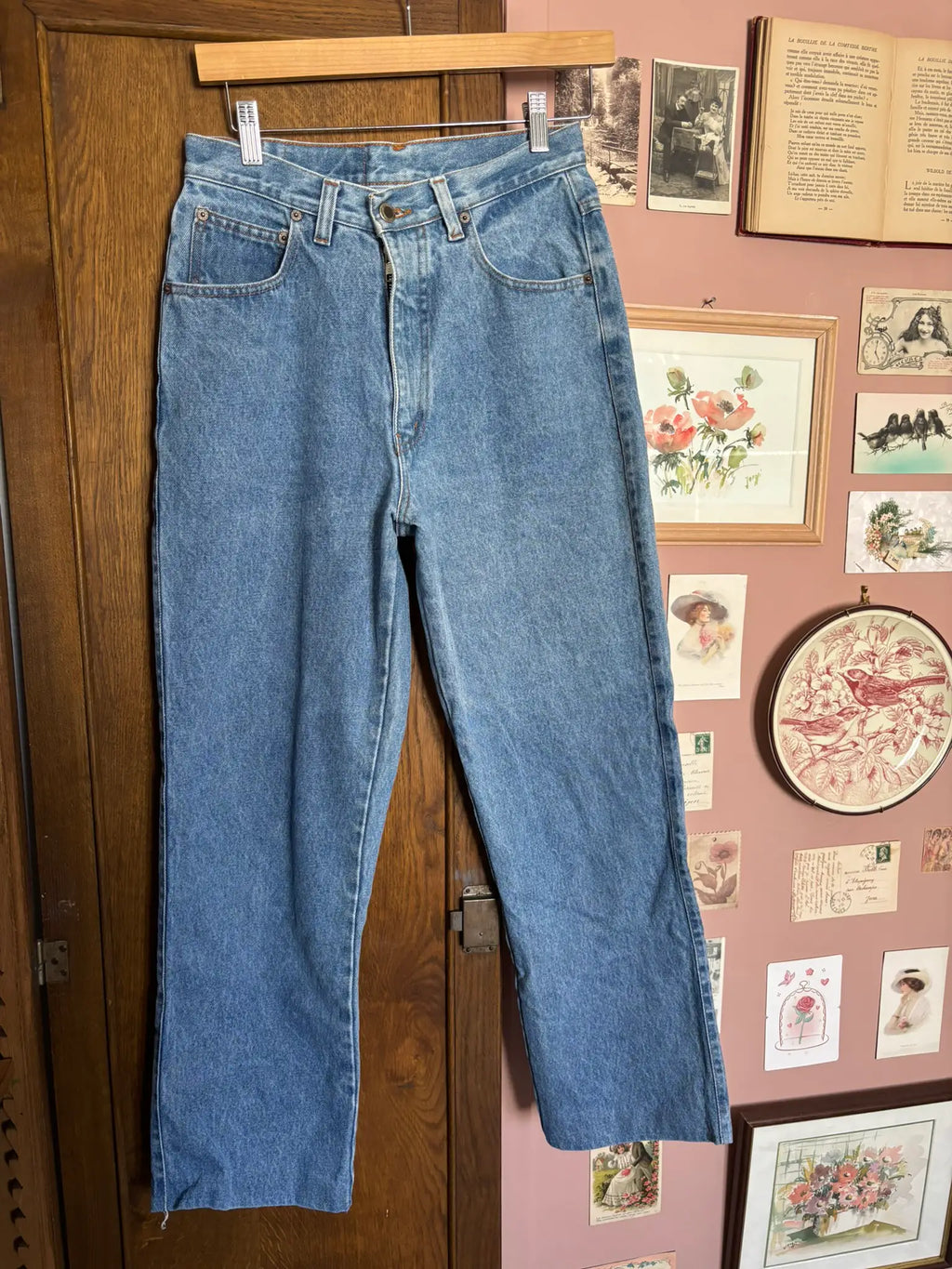 Jean bleu taille haute coupe droite – T.36 – Vintage années 90