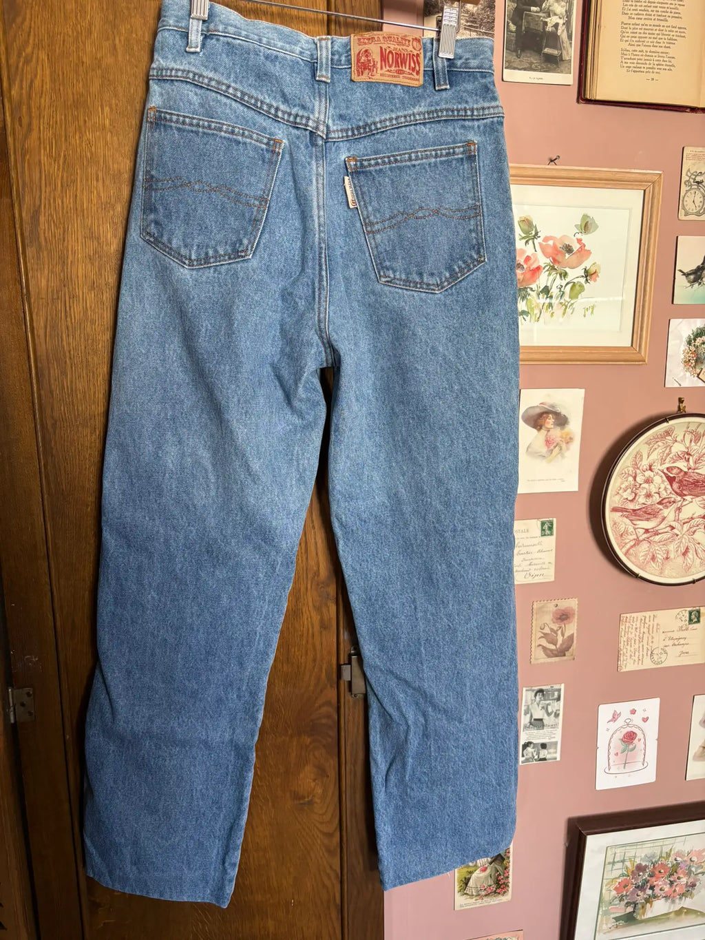 Jean bleu taille haute coupe droite – T.36 – Vintage années 90