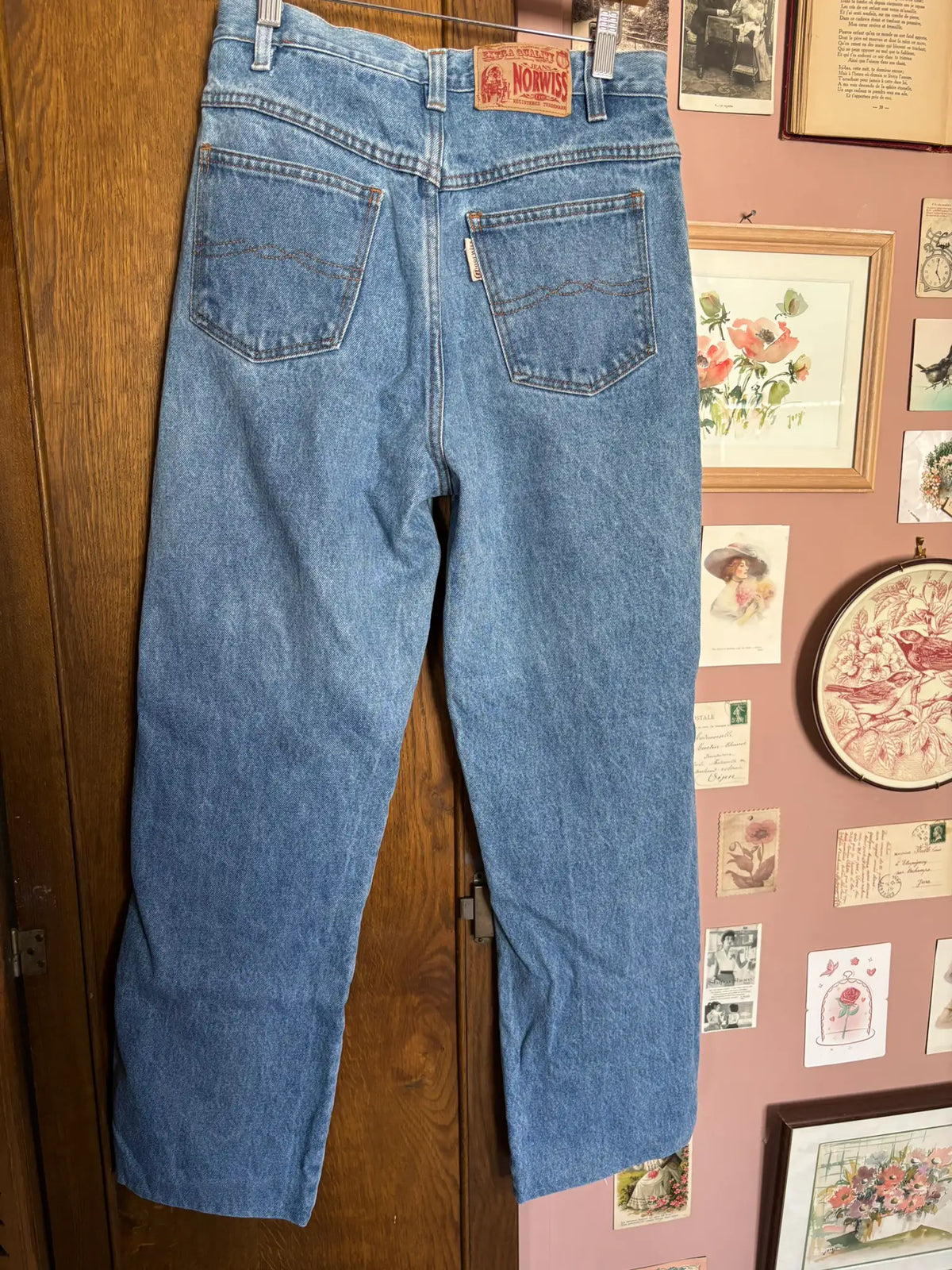Jean bleu taille haute coupe droite – T.36 – Vintage années 90