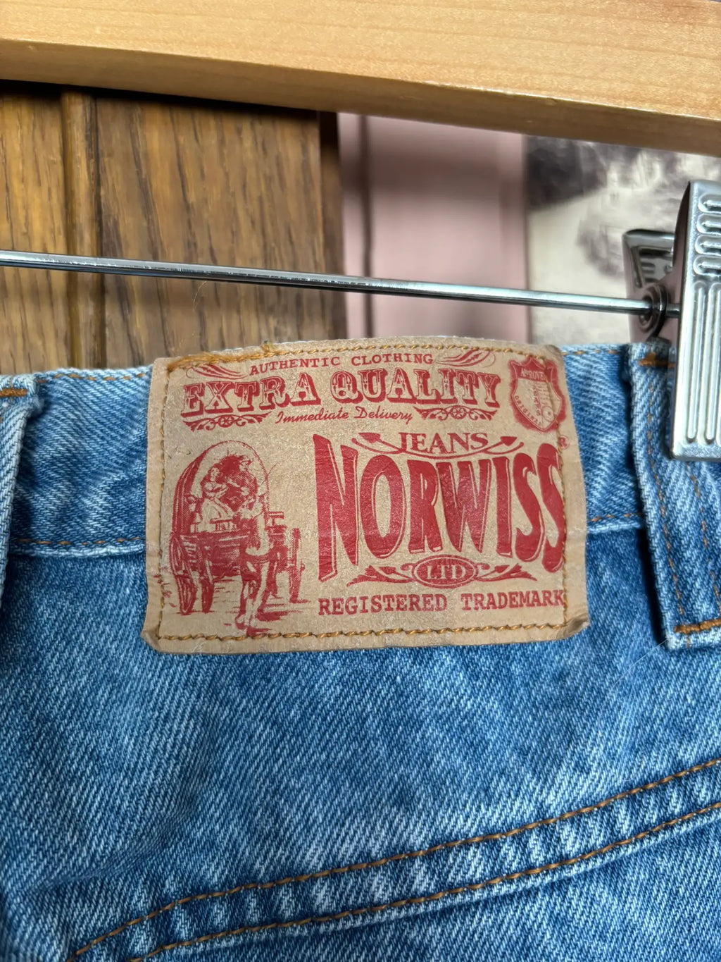 Jean bleu taille haute coupe droite – T.36 – Vintage années 90