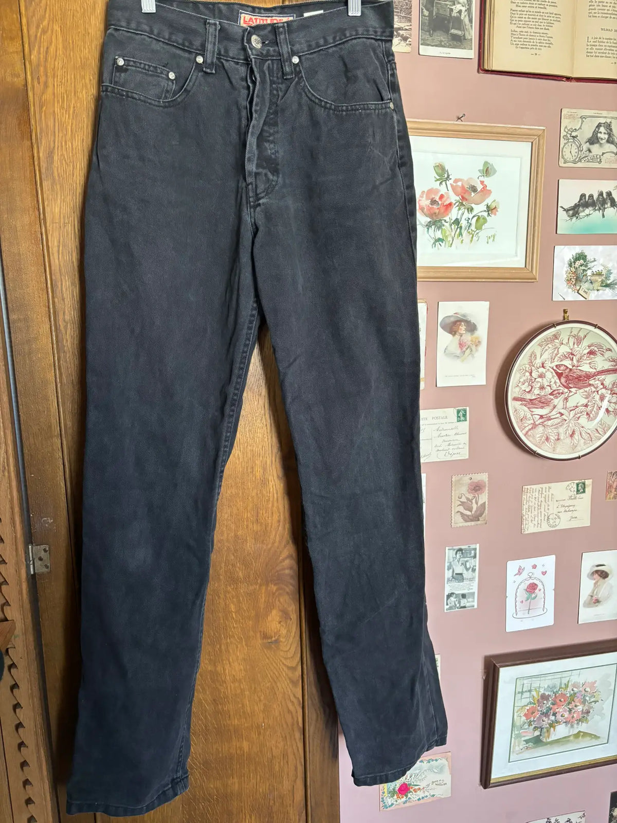 Jean noir taille haute coupe droite – T.36 – Vintage années 90/2000