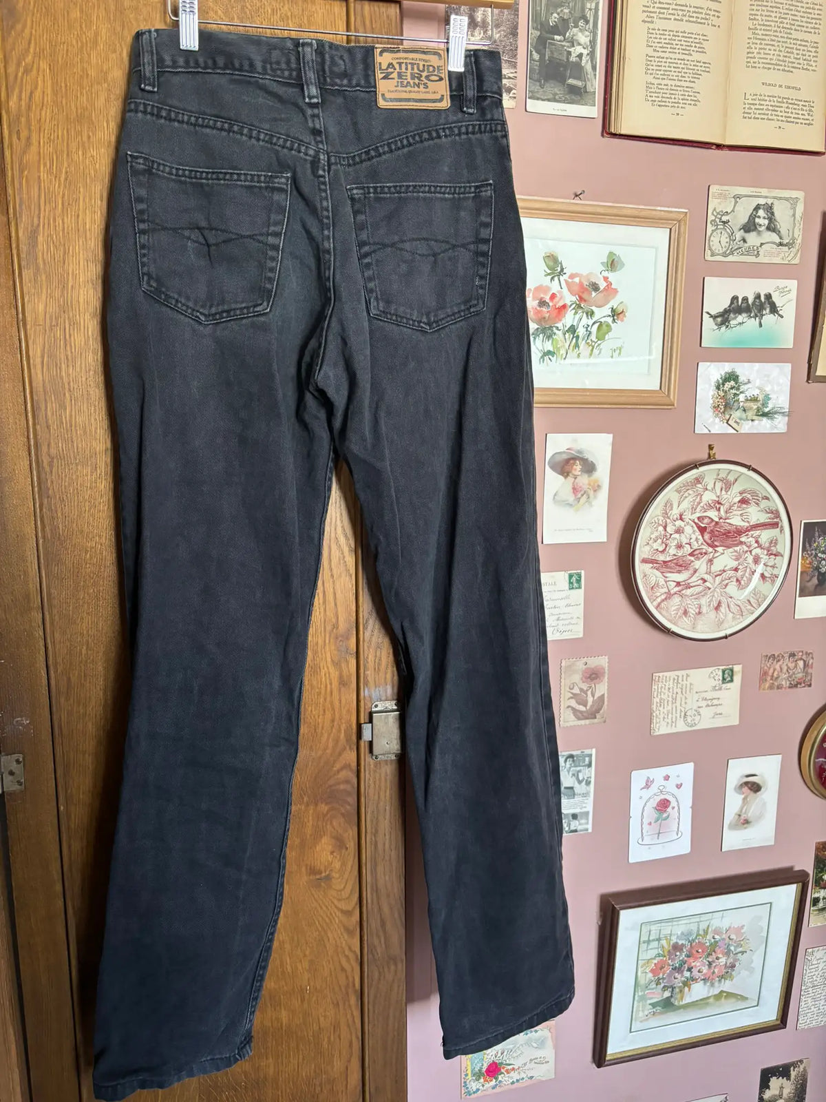 Jean noir taille haute coupe droite – T.36 – Vintage années 90/2000