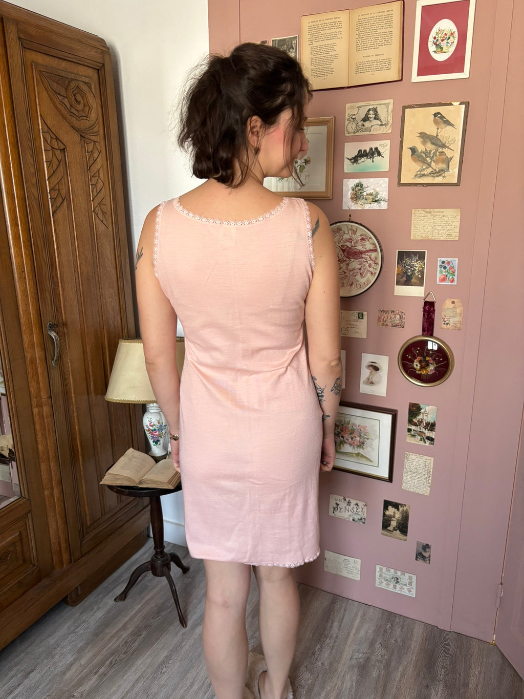 Nuisette vintage Damart pêche à dentelle – T.38 – Années 60/70