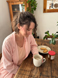 Robe de chambre longue rose poudré – T.38 à 46 – Années 80