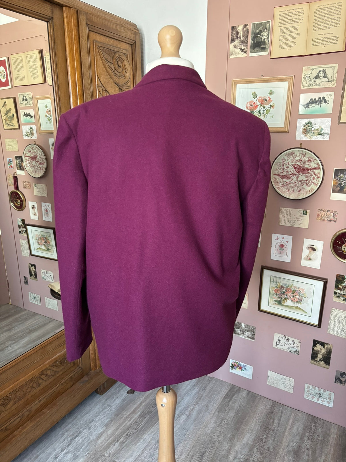 Blazer aubergine oversize – T.44/46 – Années 90
