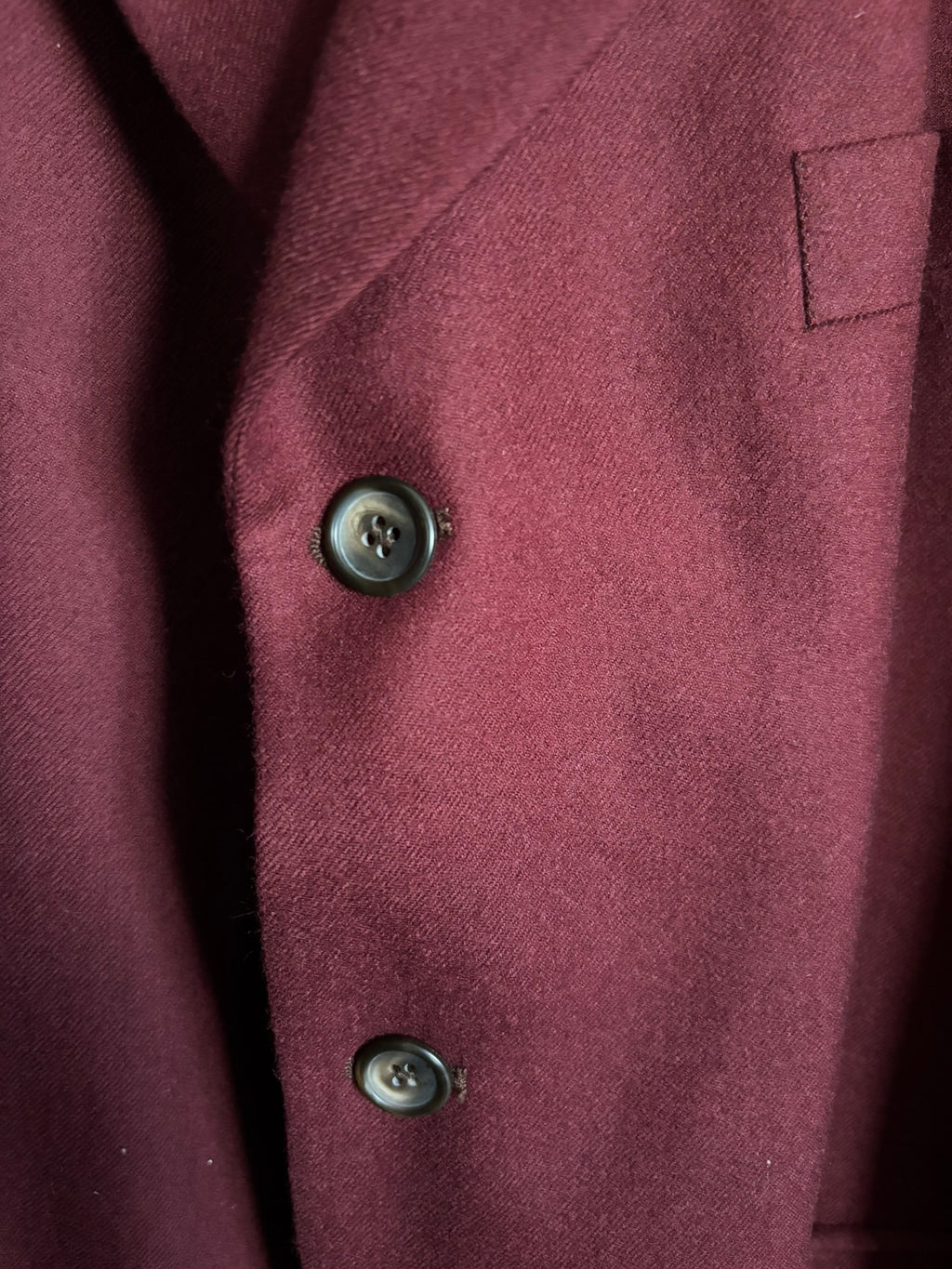 Blazer homme oversize bordeaux 100 % laine – Du 38 au 44 – Années 80