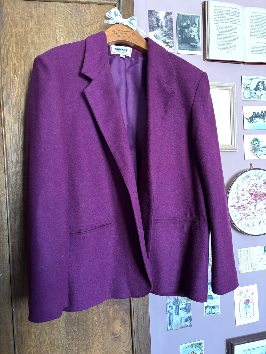 Blazer aubergine oversize – T.44/46 – Années 90
