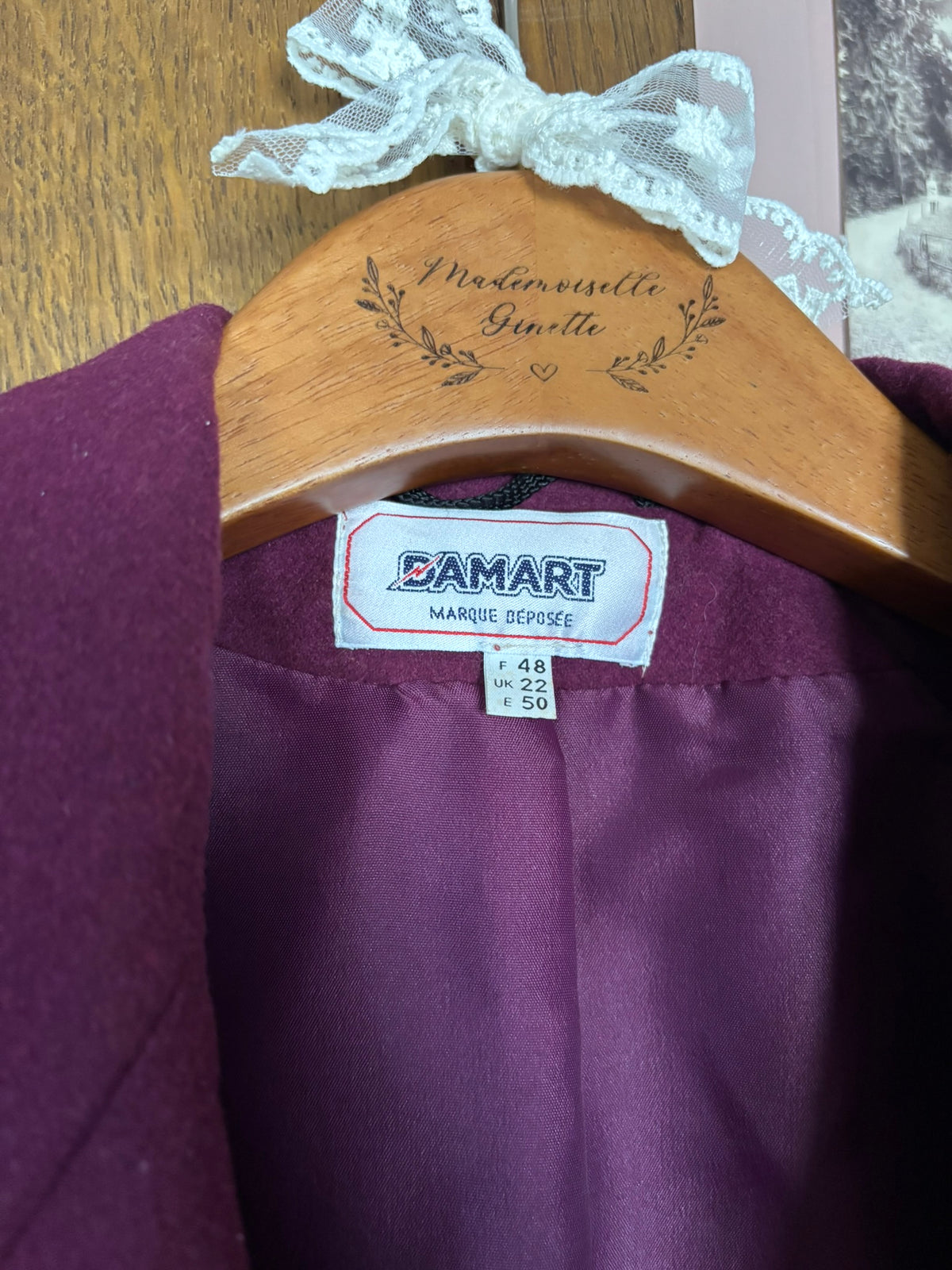 Blazer aubergine oversize – T.44/46 – Années 90