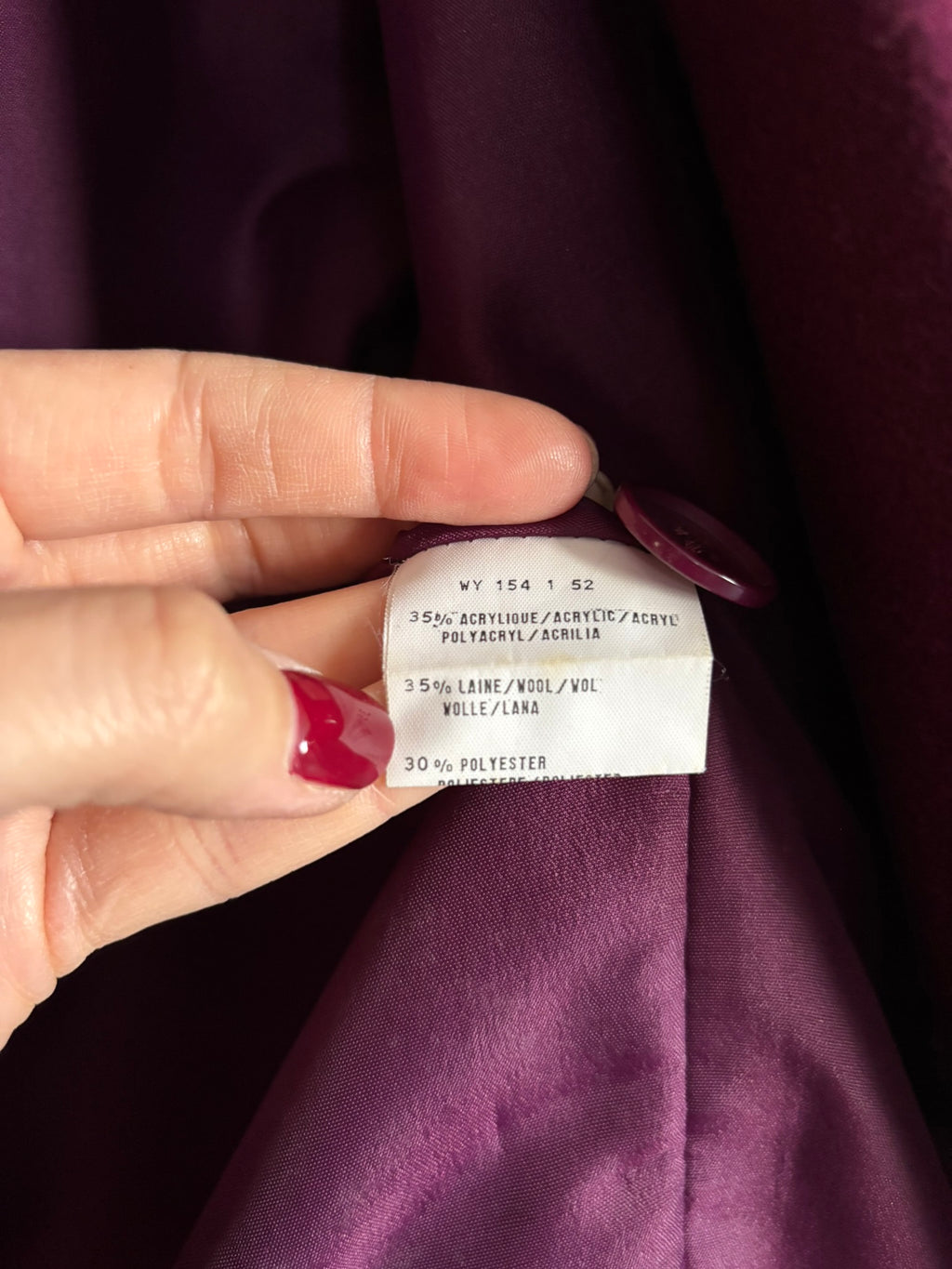 Blazer aubergine oversize – T.44/46 – Années 90