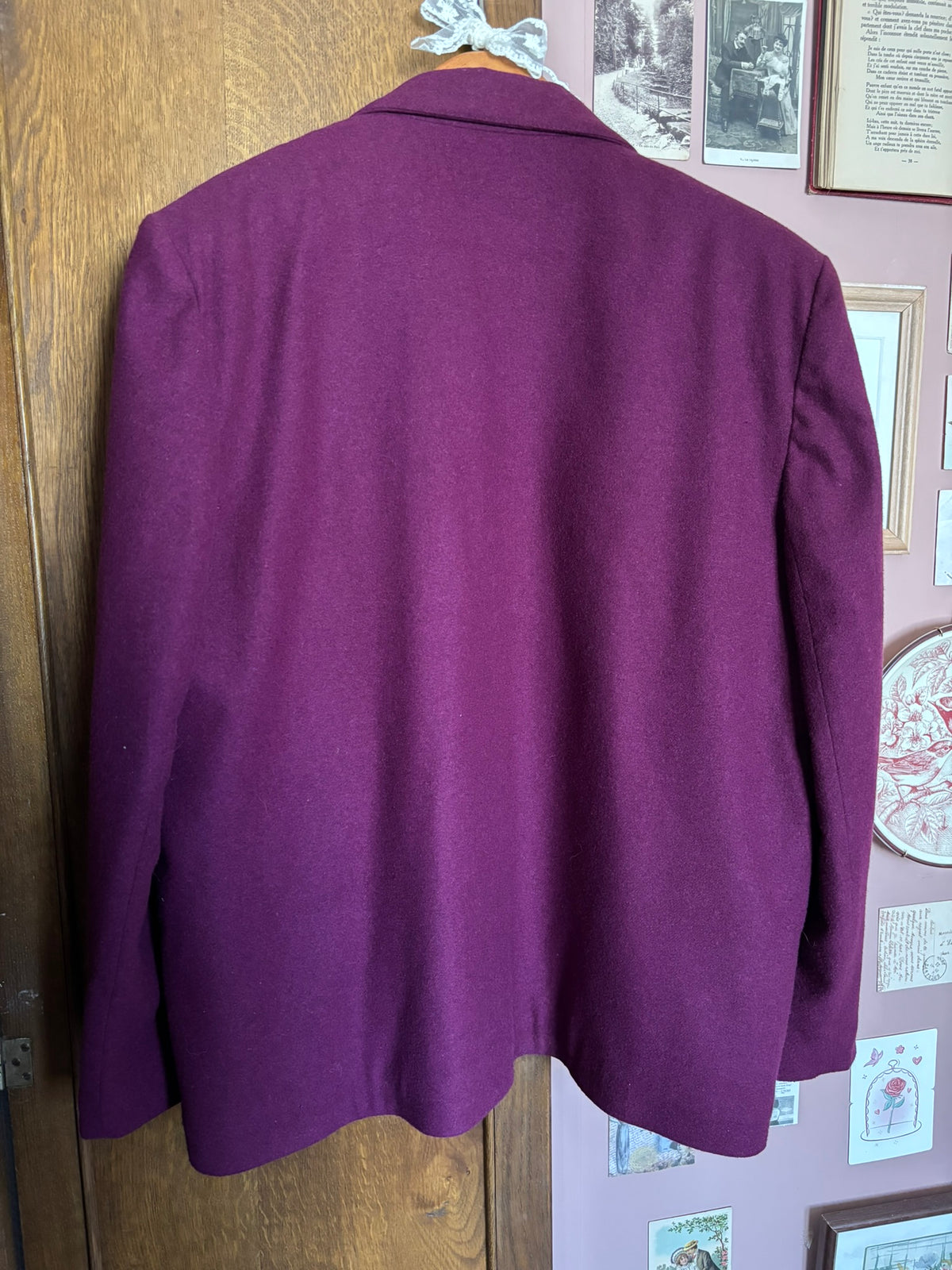 Blazer aubergine oversize – T.44/46 – Années 90