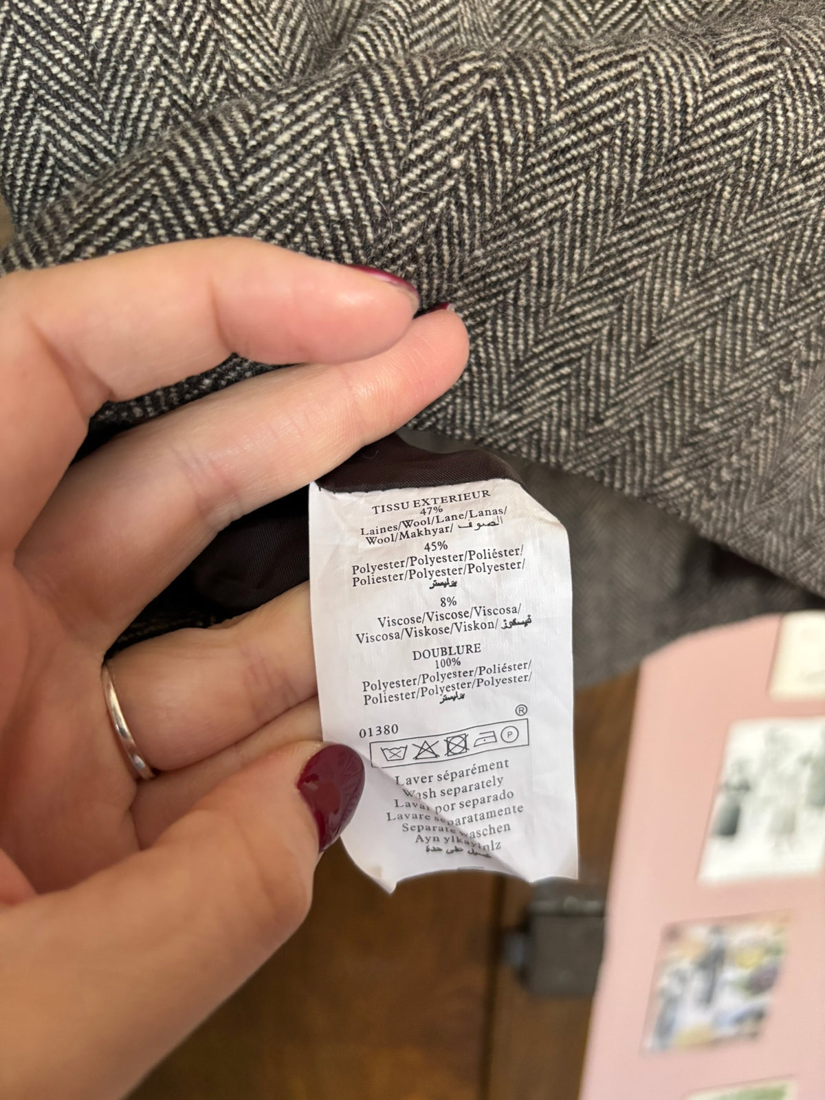 Gilet sans manches à chevrons marron – T.34/36 – Années 2000