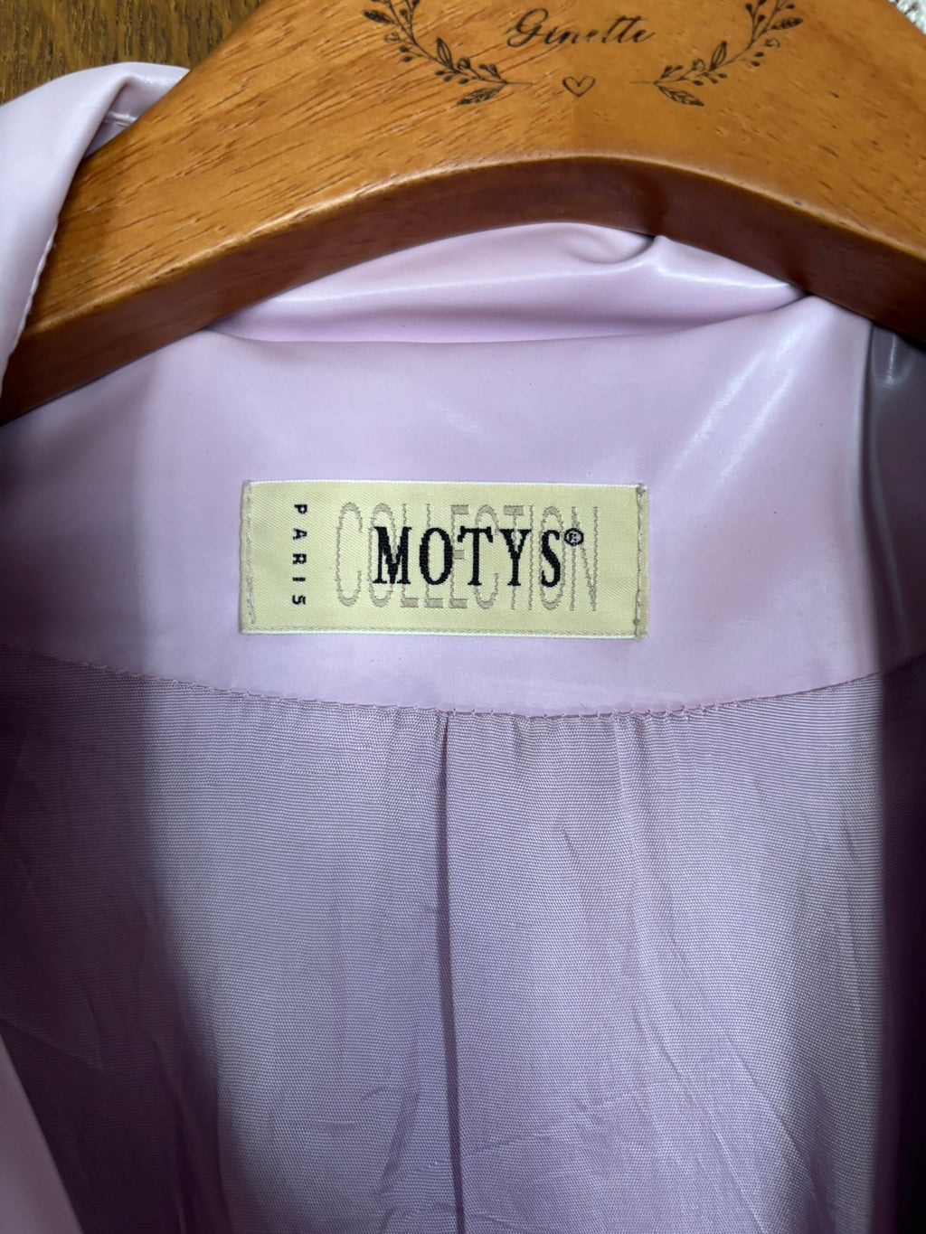 Shiny lilac long rain jacket – Size 38/40 – 1990s