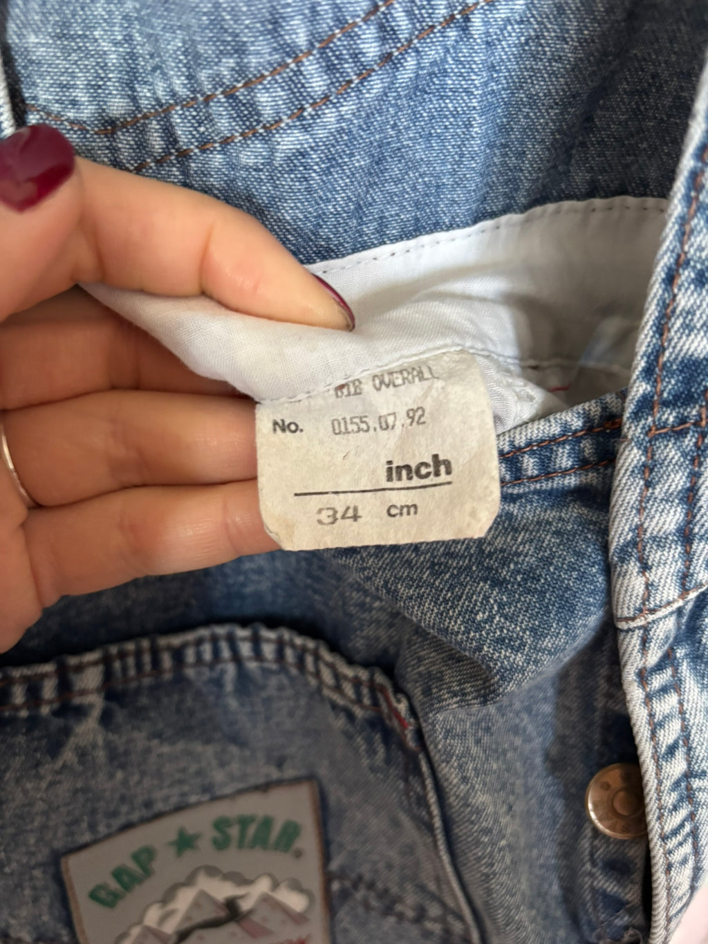 GAP★STAR denim overalls – Size 34/36 – 90s