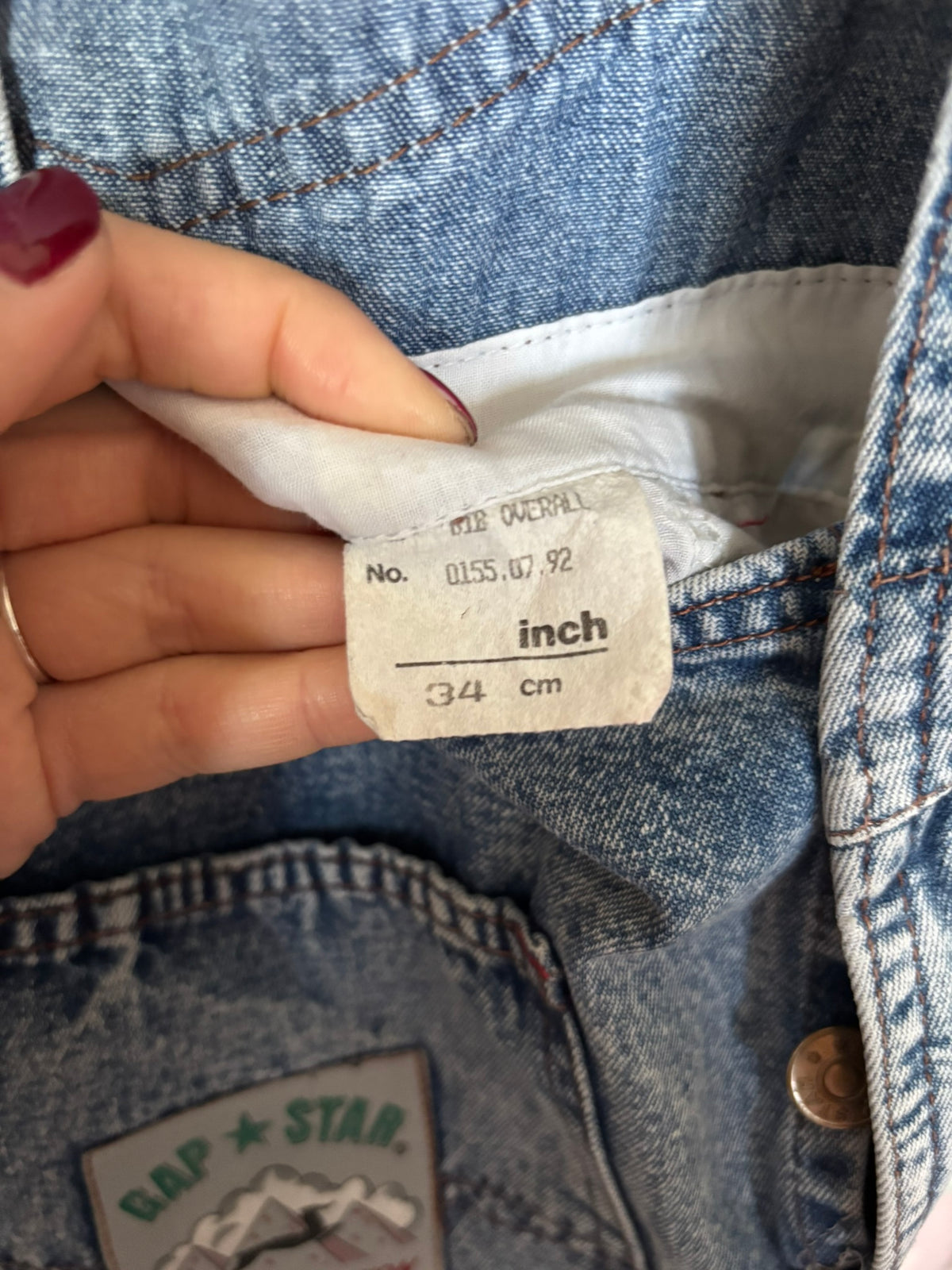 GAP★STAR denim overalls – Size 34/36 – 90s