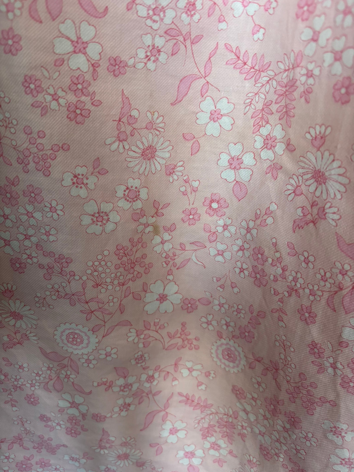Pink floral cotton nightgown – Sizes 38 to 44 – 60s/70s
