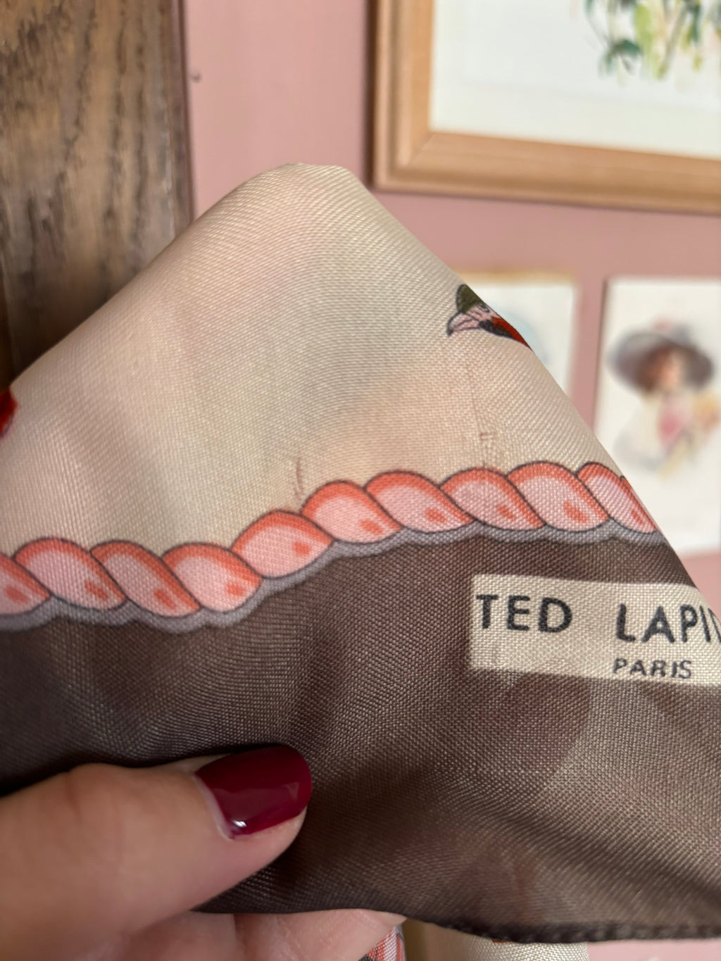 Ted Lapidus square scarf with pheasant & paisley print – 80s/90s