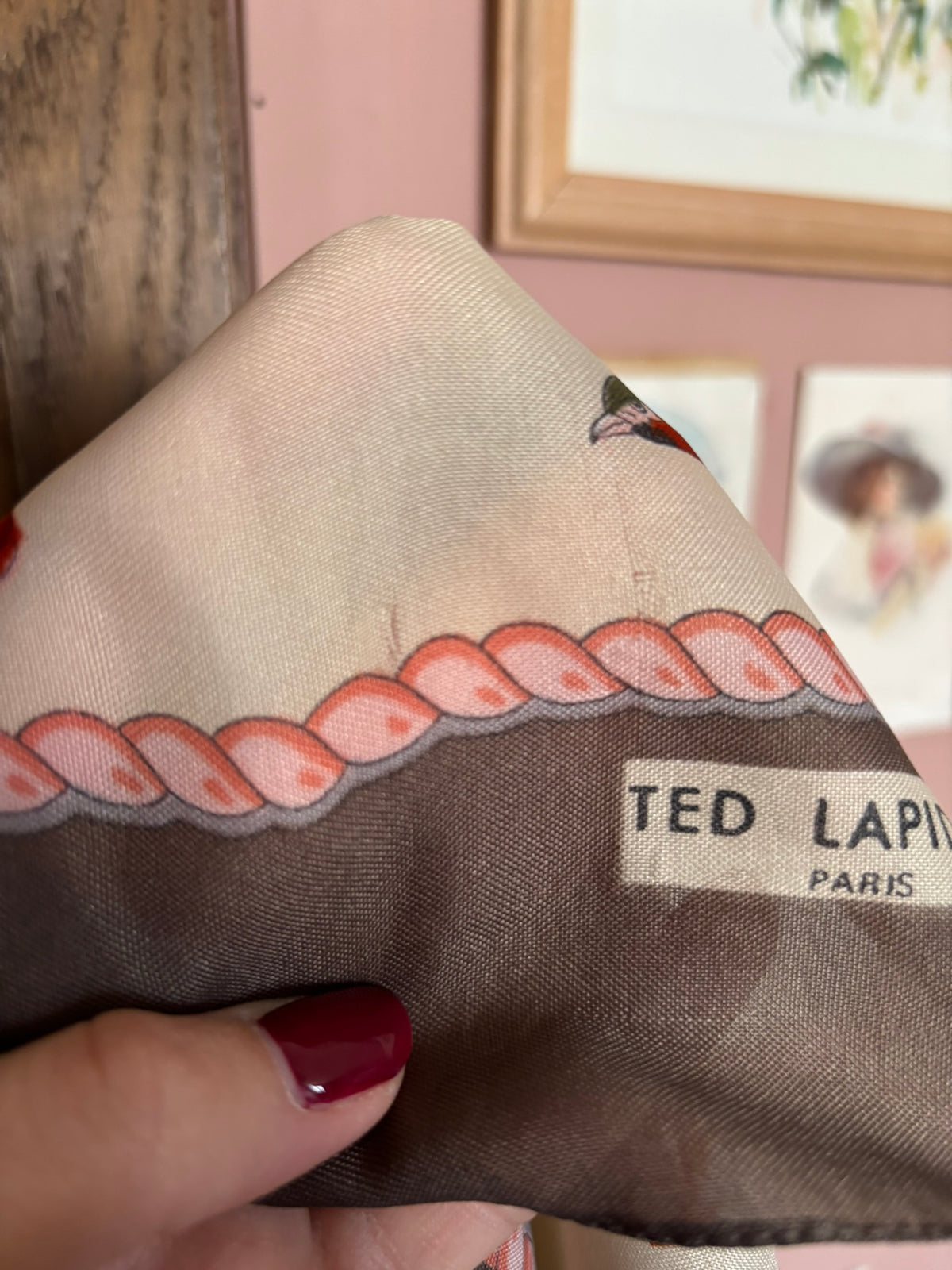 Ted Lapidus square scarf with pheasant & paisley print – 80s/90s