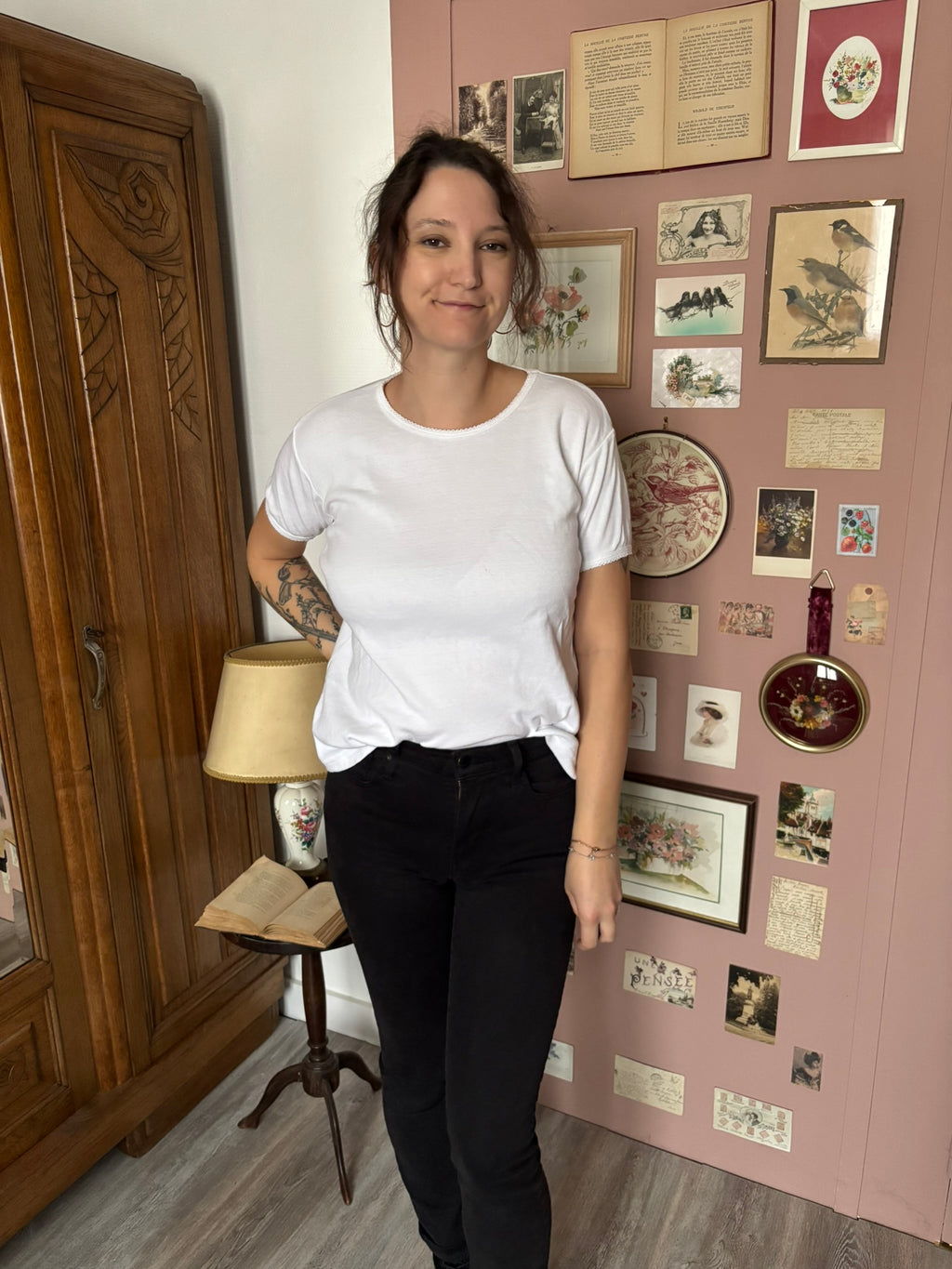 3 Suisses heavy cotton white T-shirt – Sizes 40 to 44 – 90s