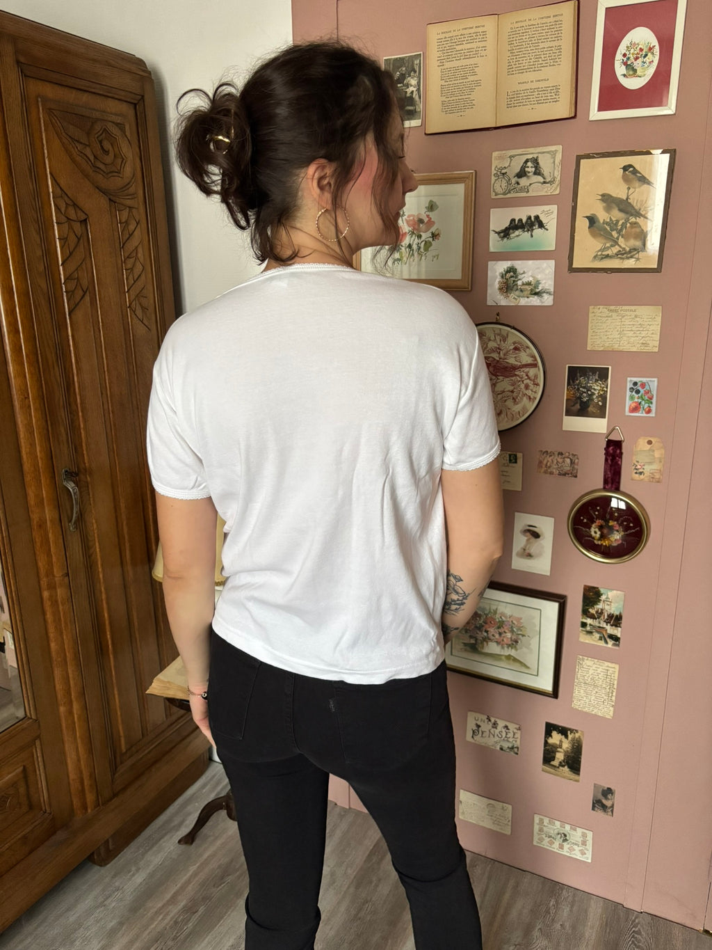 3 Suisses heavy cotton white T-shirt – Sizes 40 to 44 – 90s