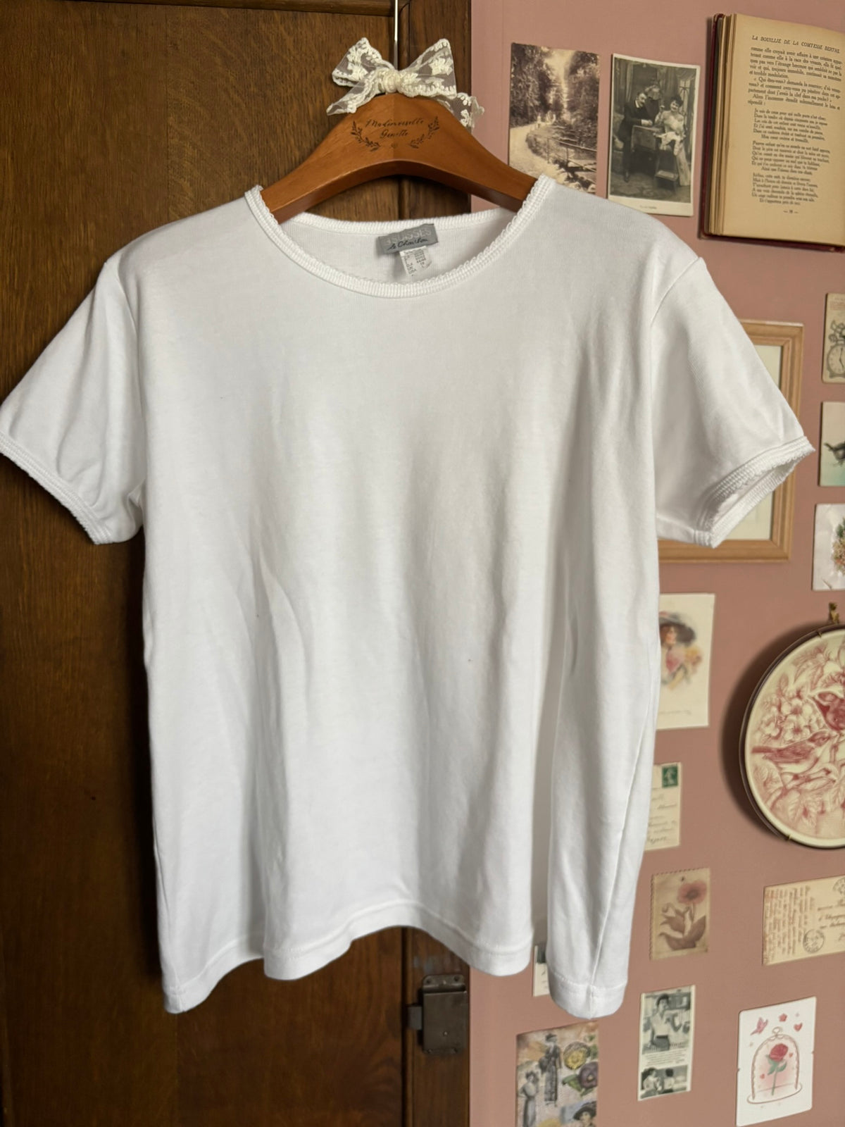 T-shirt blanc en coton épais 3 Suisses – Du 40 au 44 – Années 90
