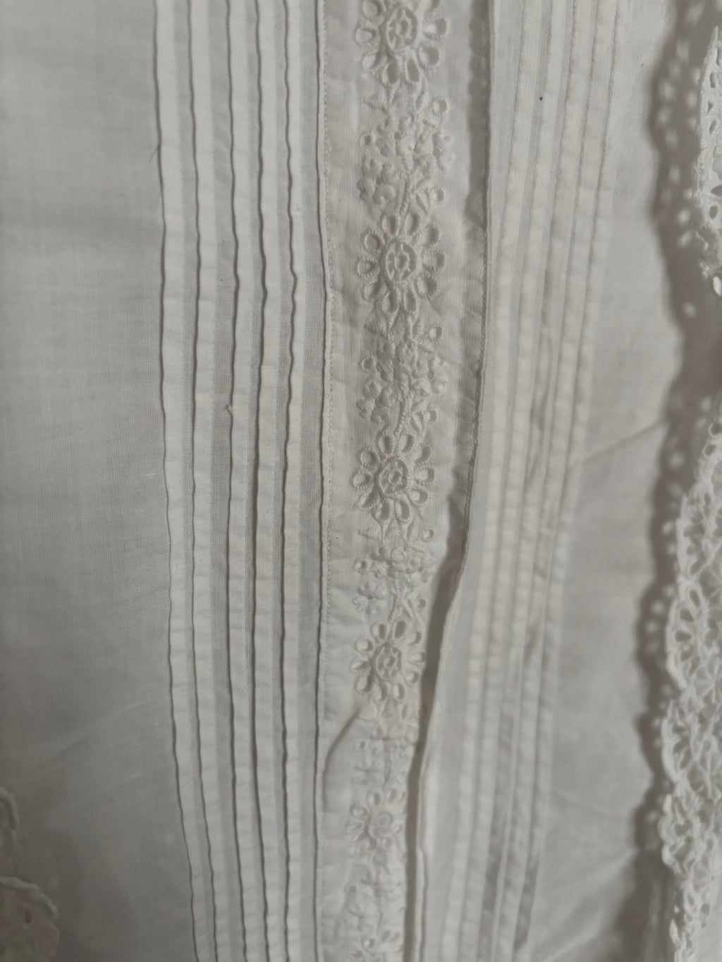 Antique white embroidered monogrammed shirt – size 36/38 – Early 20th century