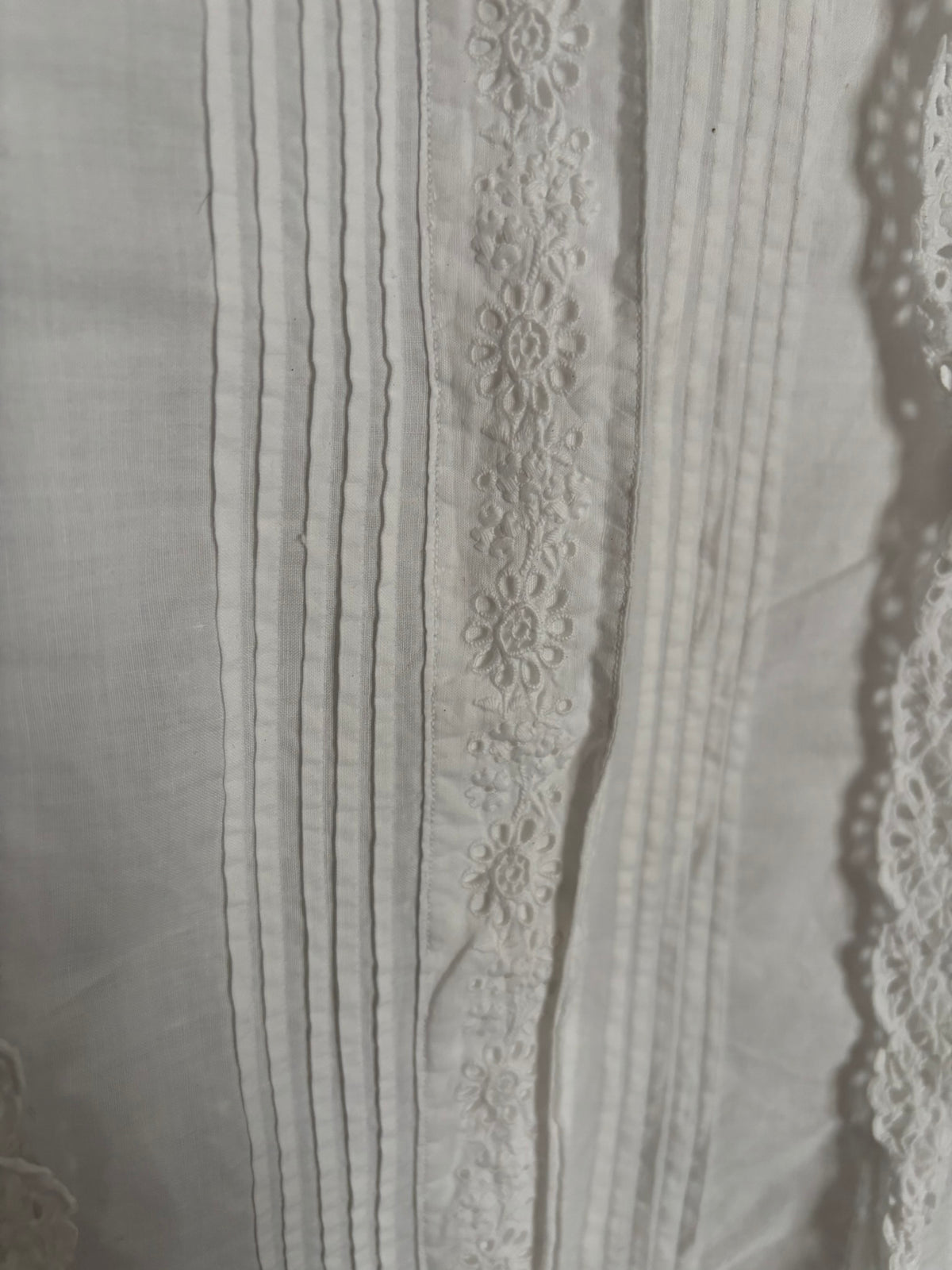 Antique white embroidered monogrammed shirt – size 36/38 – Early 20th century