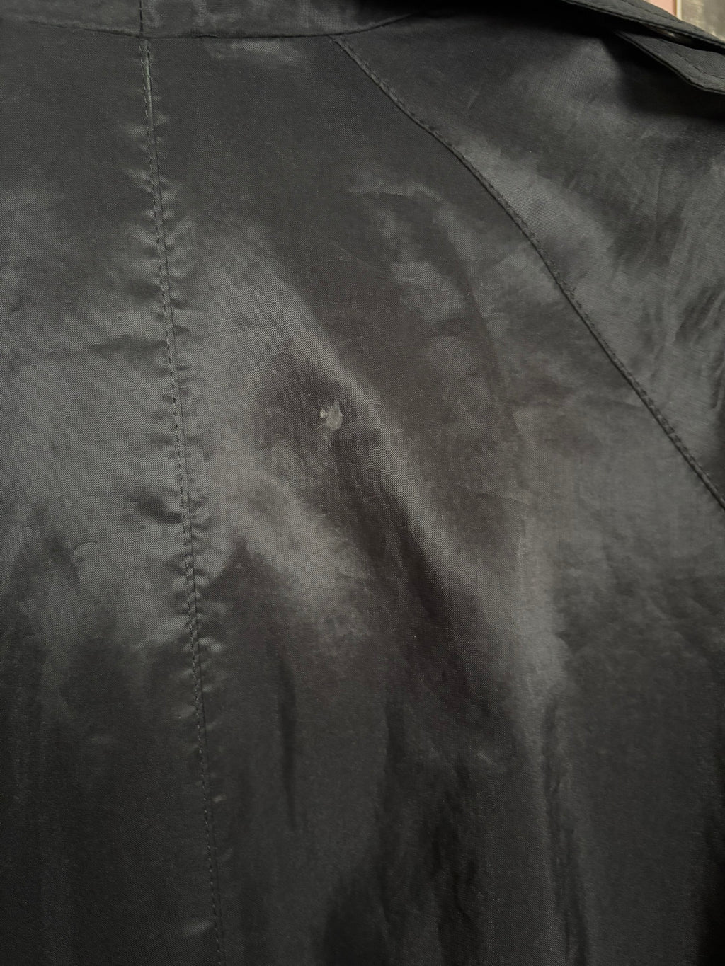 Long black belted raincoat – Size 38 to 42 – 80s/90s