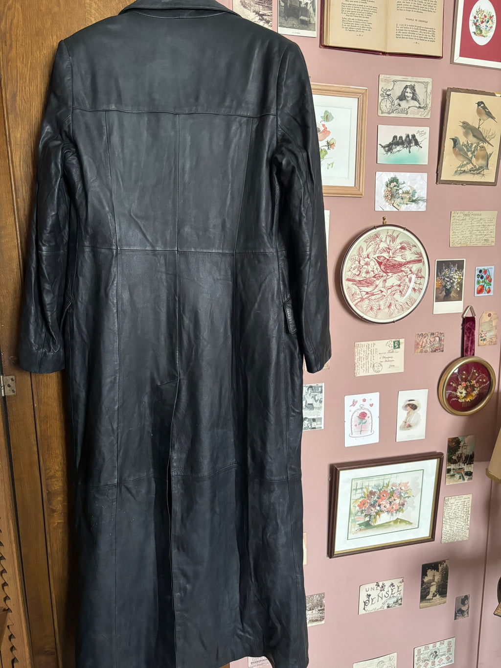 Redskins black leather maxi trench coat – Size 36 – 90s/2000s