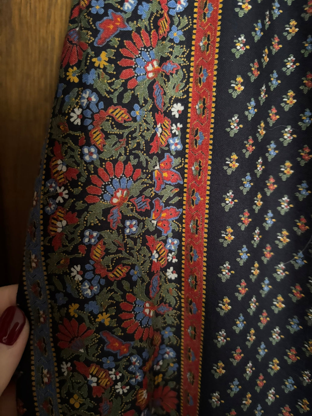 Bohemian folk-print skirt – Size 36 to 42 – 1980s