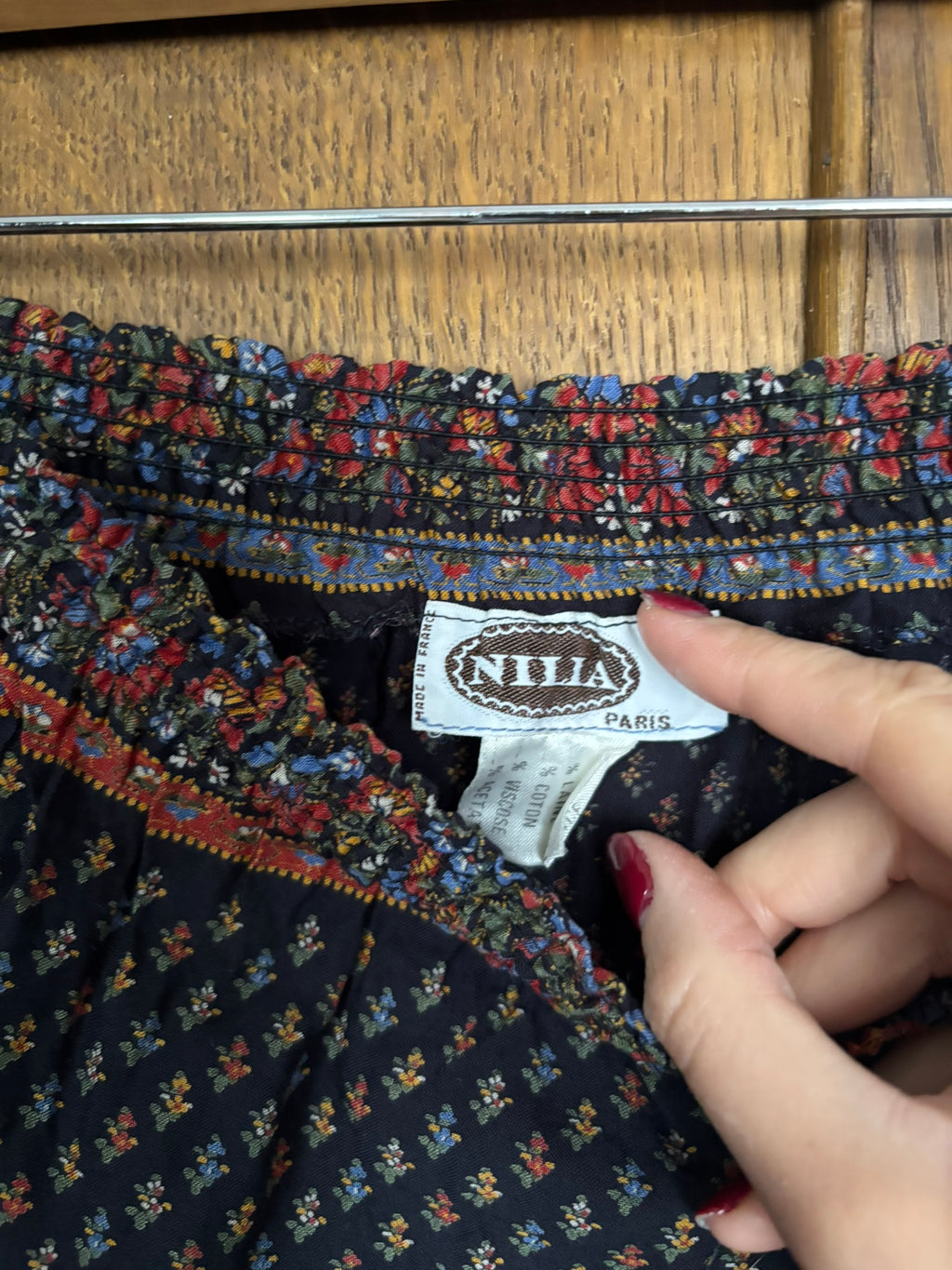 Bohemian folk-print skirt – Size 36 to 42 – 1980s