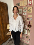 Antique white embroidered monogrammed shirt – size 36/38 – Early 20th century