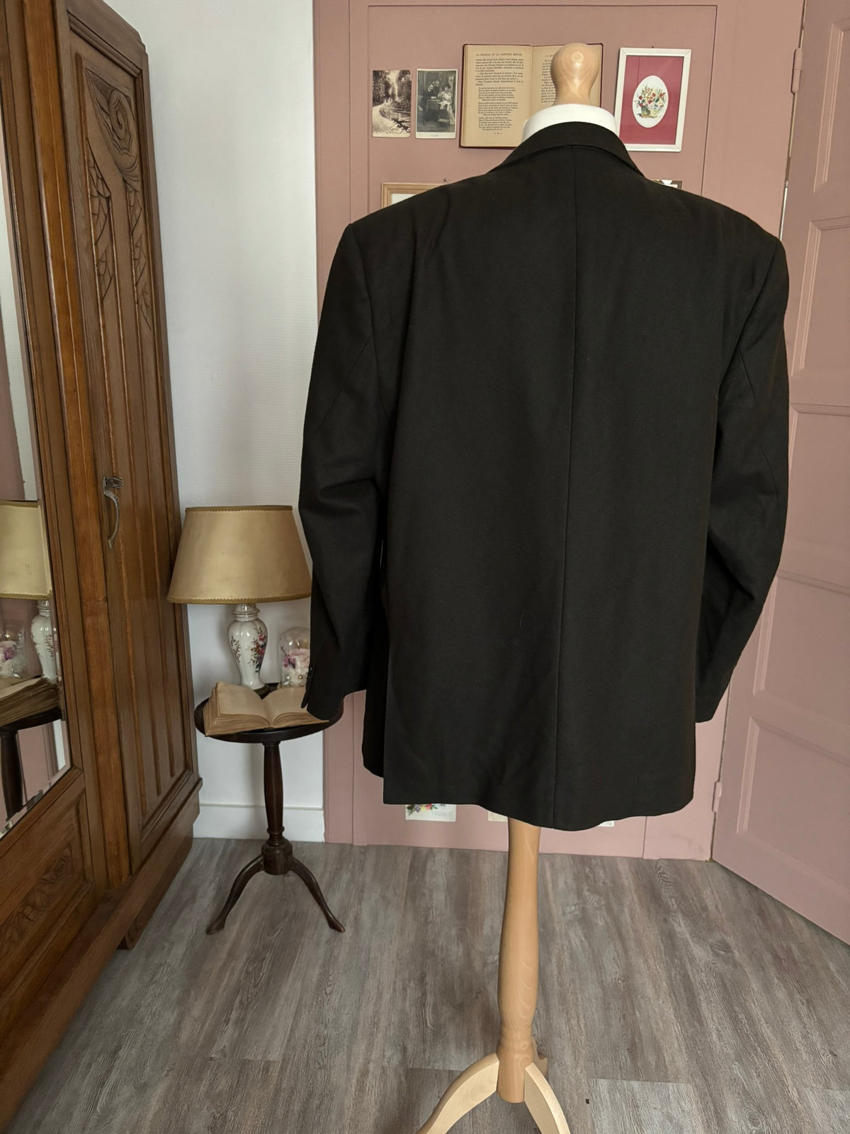 Blazer unisexe oversize vintage en laine et cachemire kaki - Du 44 au 50 – Années 90