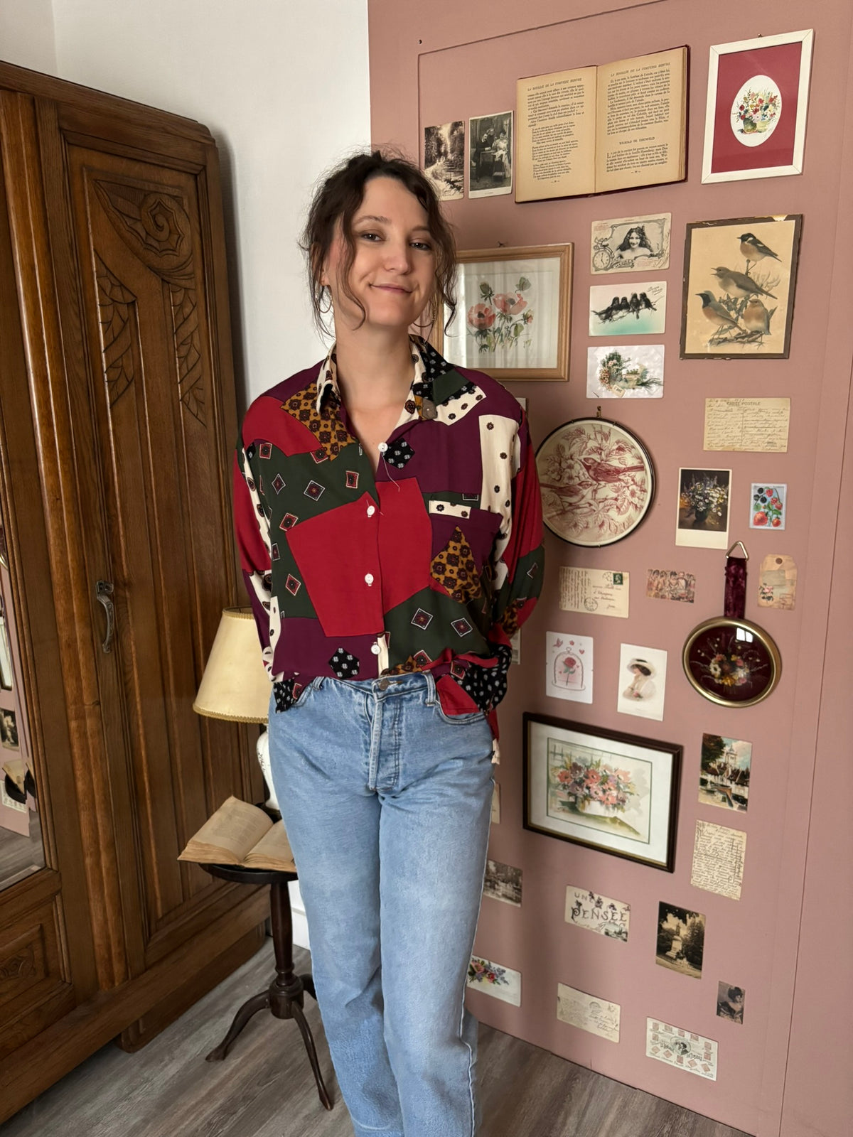 Chemise vintage à motifs patchwork – Du 40 au 44 - Années 80/90