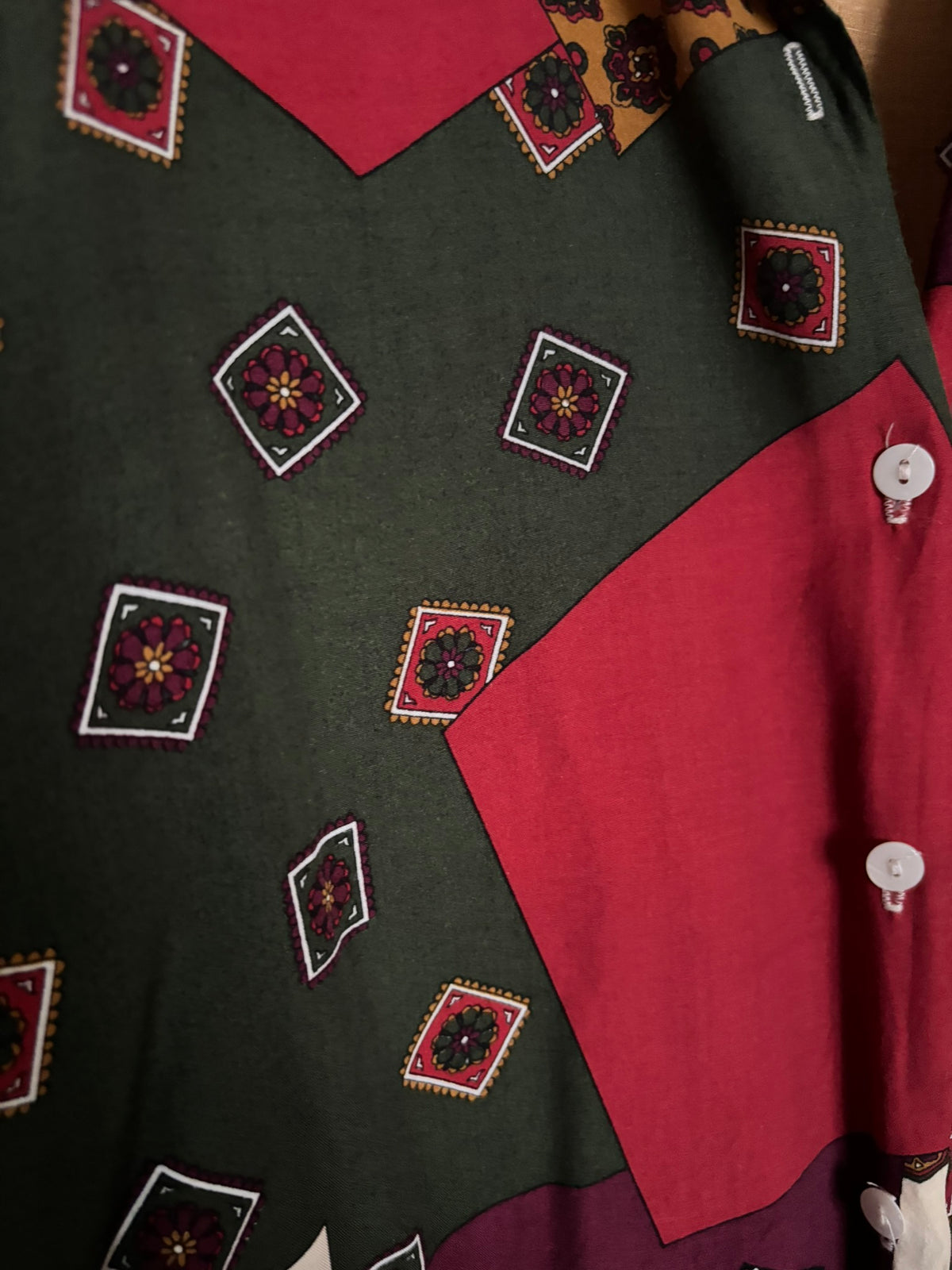 Vintage patchwork print shirt – Size 40 to 44 – 80s/90s