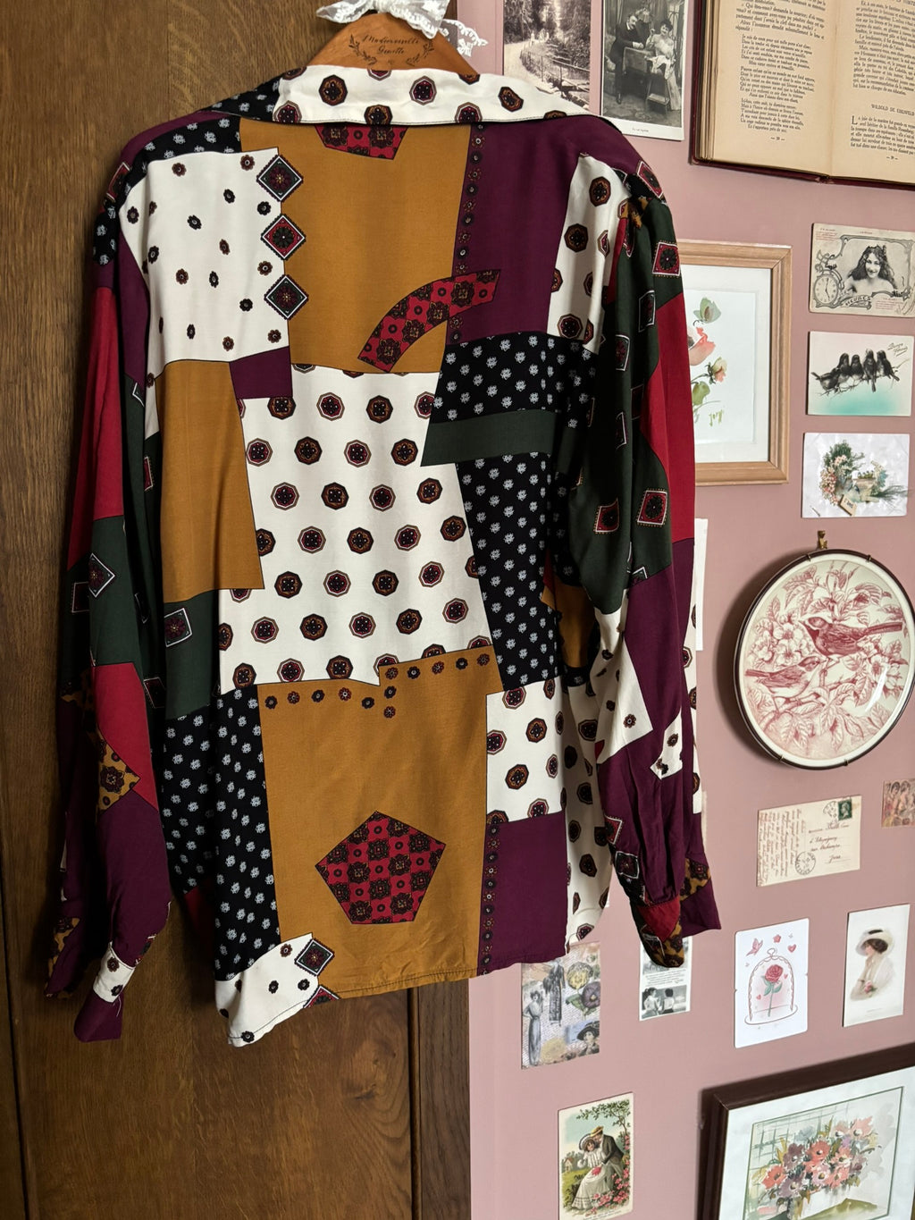 Vintage patchwork print shirt – Size 40 to 44 – 80s/90s
