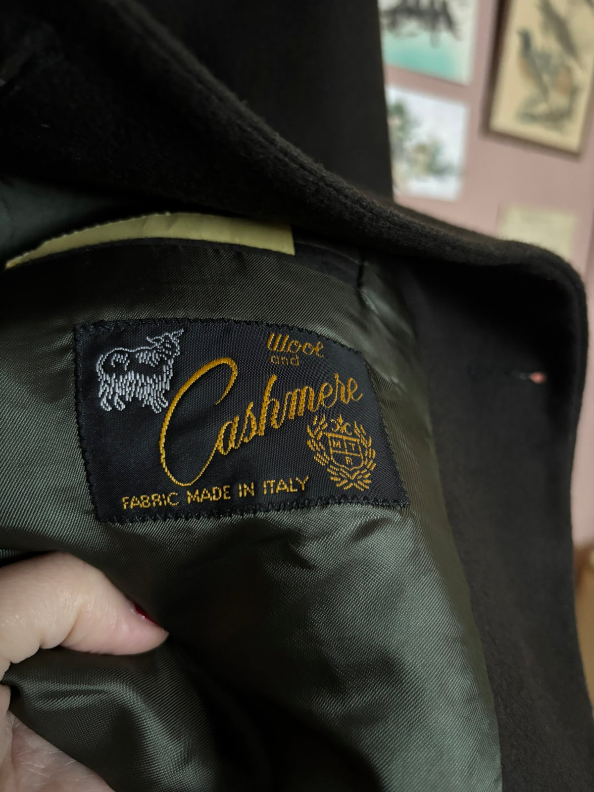 Blazer unisexe oversize vintage en laine et cachemire kaki - Du 44 au 50 – Années 90