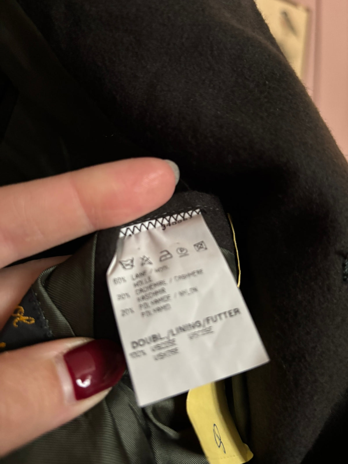 Blazer unisexe oversize vintage en laine et cachemire kaki - Du 44 au 50 – Années 90