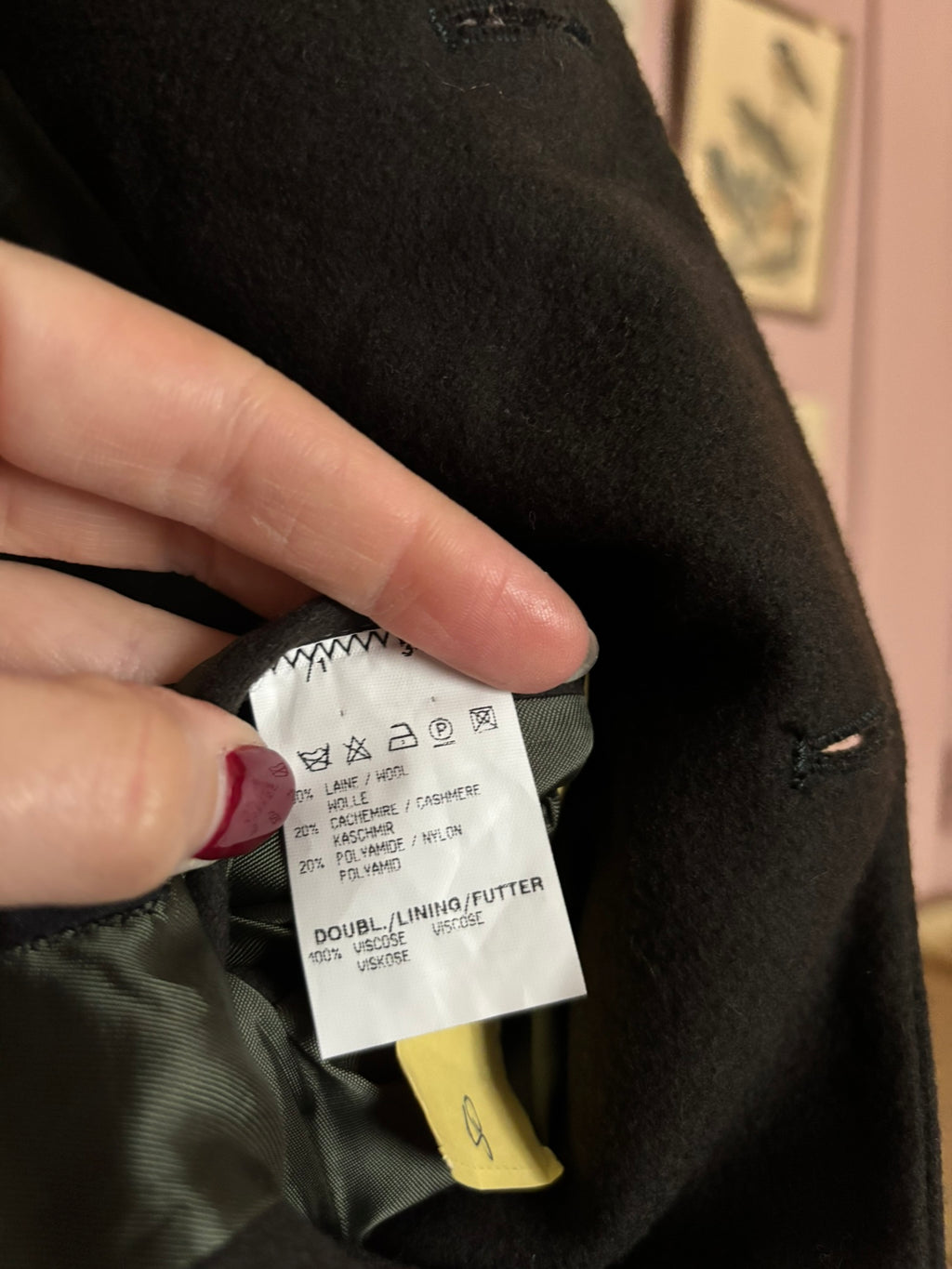 Blazer unisexe oversize vintage en laine et cachemire kaki - Du 44 au 50 – Années 90