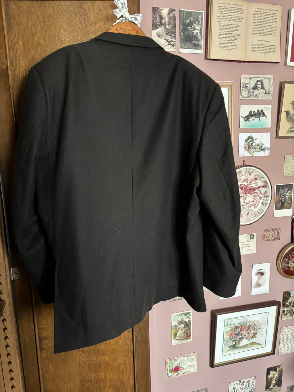 Blazer unisexe oversize vintage en laine et cachemire kaki - Du 44 au 50 – Années 90