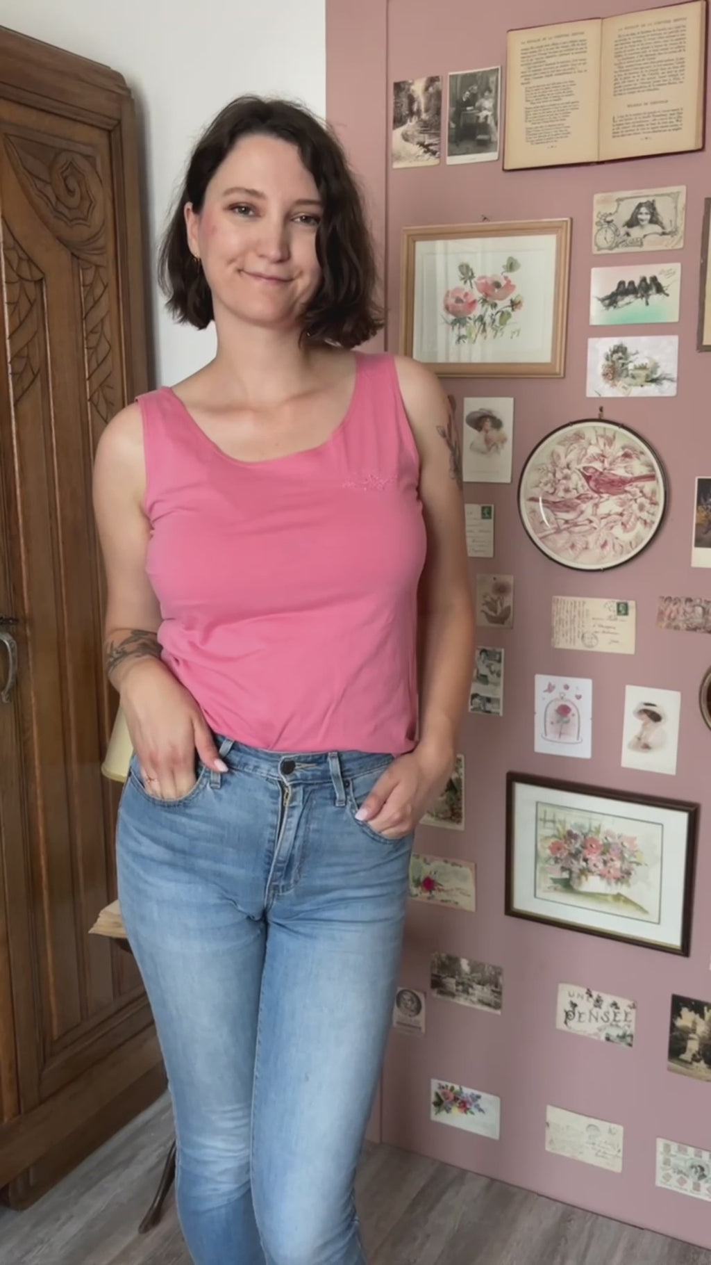 Débardeur Pierre Cardin rose – T.36/38 – Vintage années 90/2000